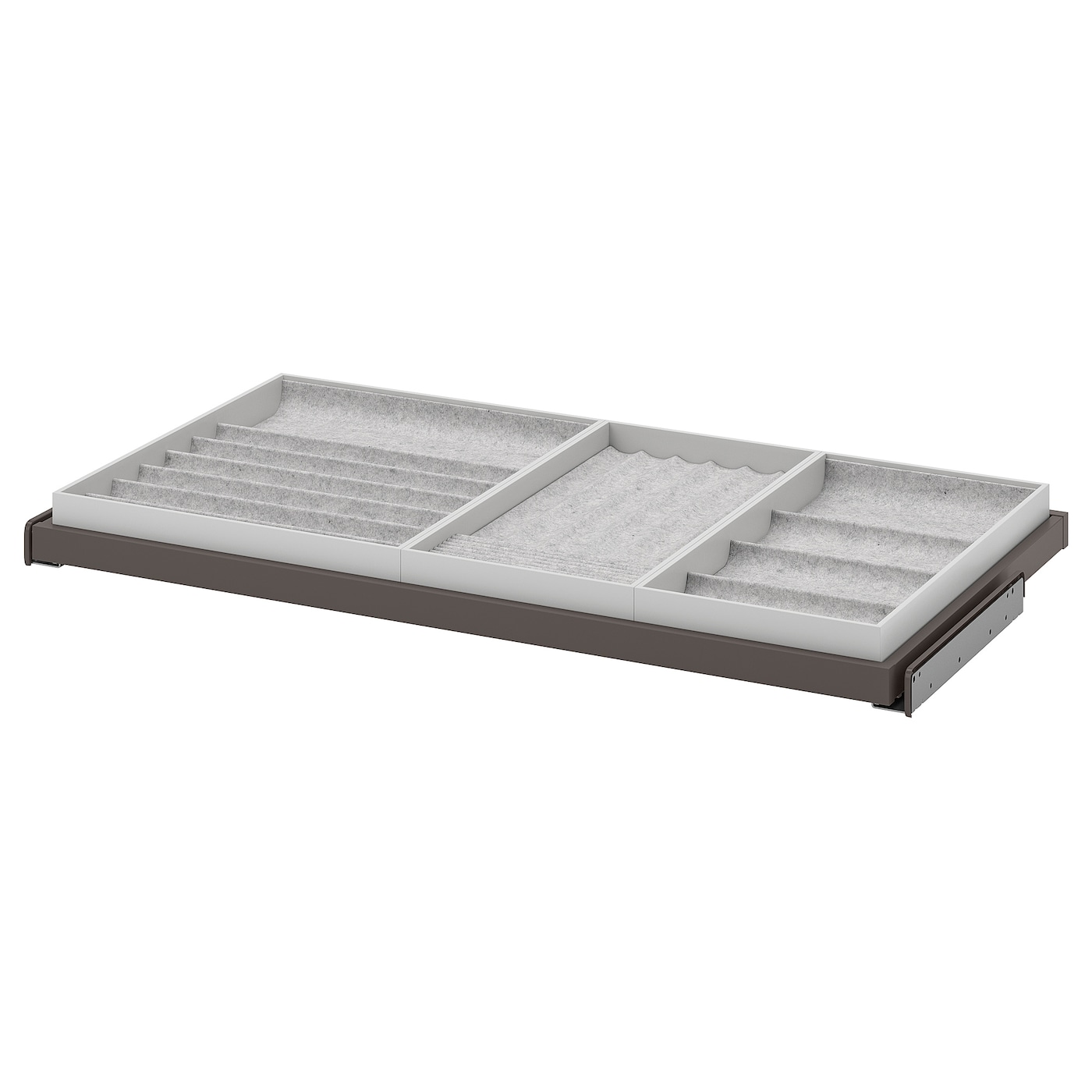 IKEA KOMPLEMENT wysuwana półka z wkładem, ciemnoszary/jasnoszary, 100x58 cm