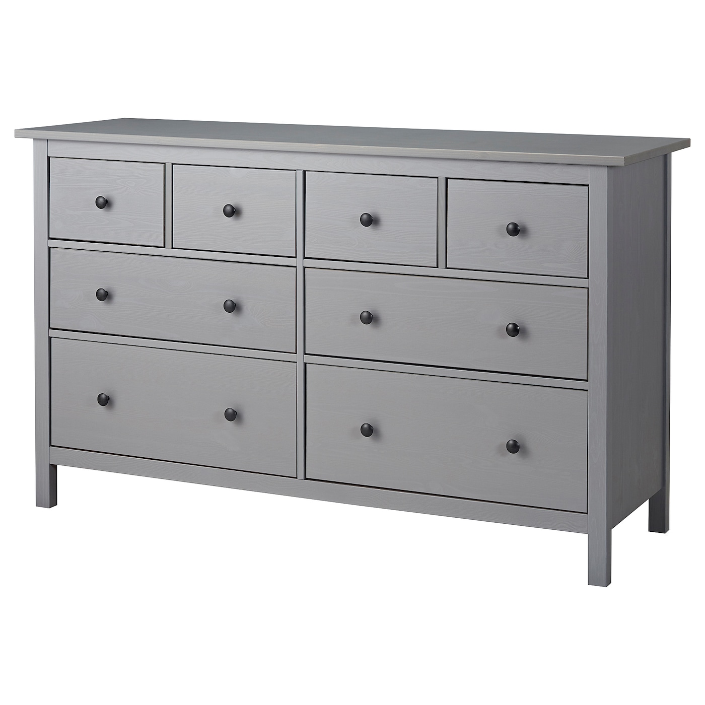 IKEA HEMNES komoda, 8 szuflad, szary bejcowane, 160x96 cm