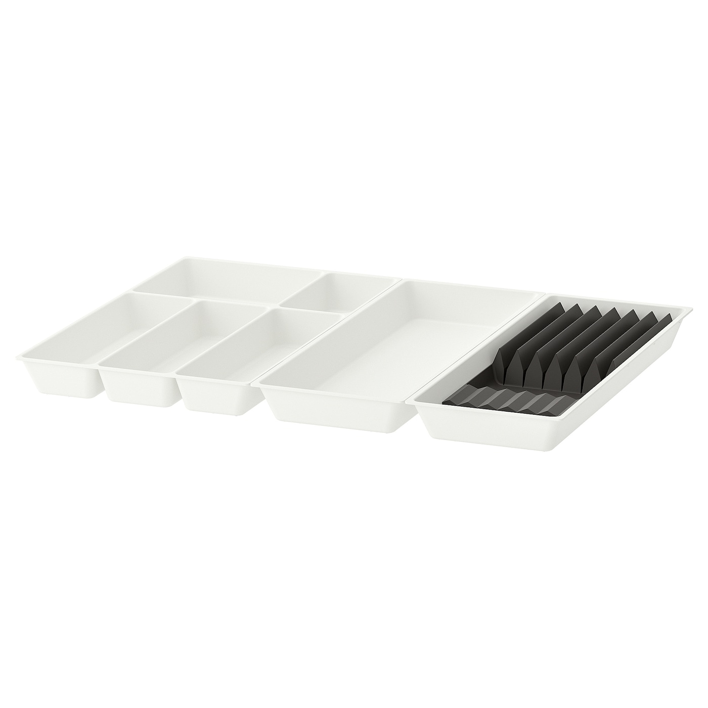 IKEA UPPDATERA taca na sztućce+przyb/przegr noże, biały/antracyt, 72x50 cm