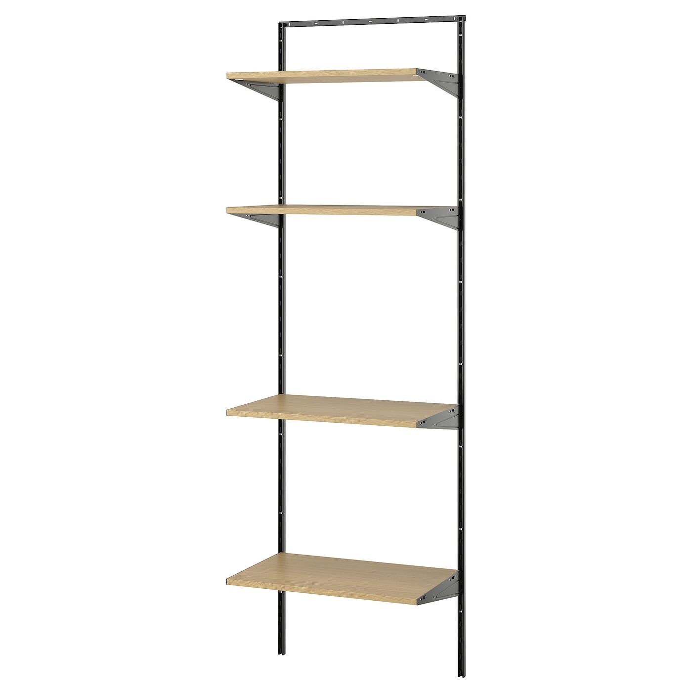 IKEA BOAXEL regał, antracyt/dąb, 62x40x201 cm