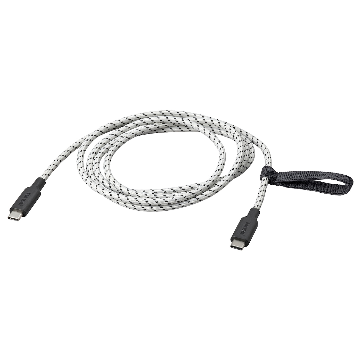 IKEA RUNDHULT USB-C na USB-C, czarny/biały, 1.5 m/100 Wat