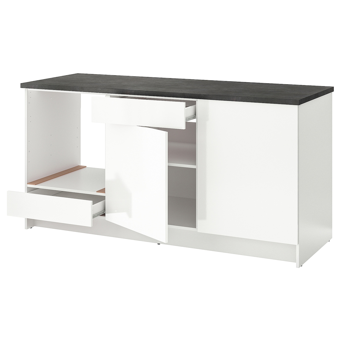 IKEA KNOXHULT szafka stojąca, drzwi+szuflada, połysk biały, 180 cm