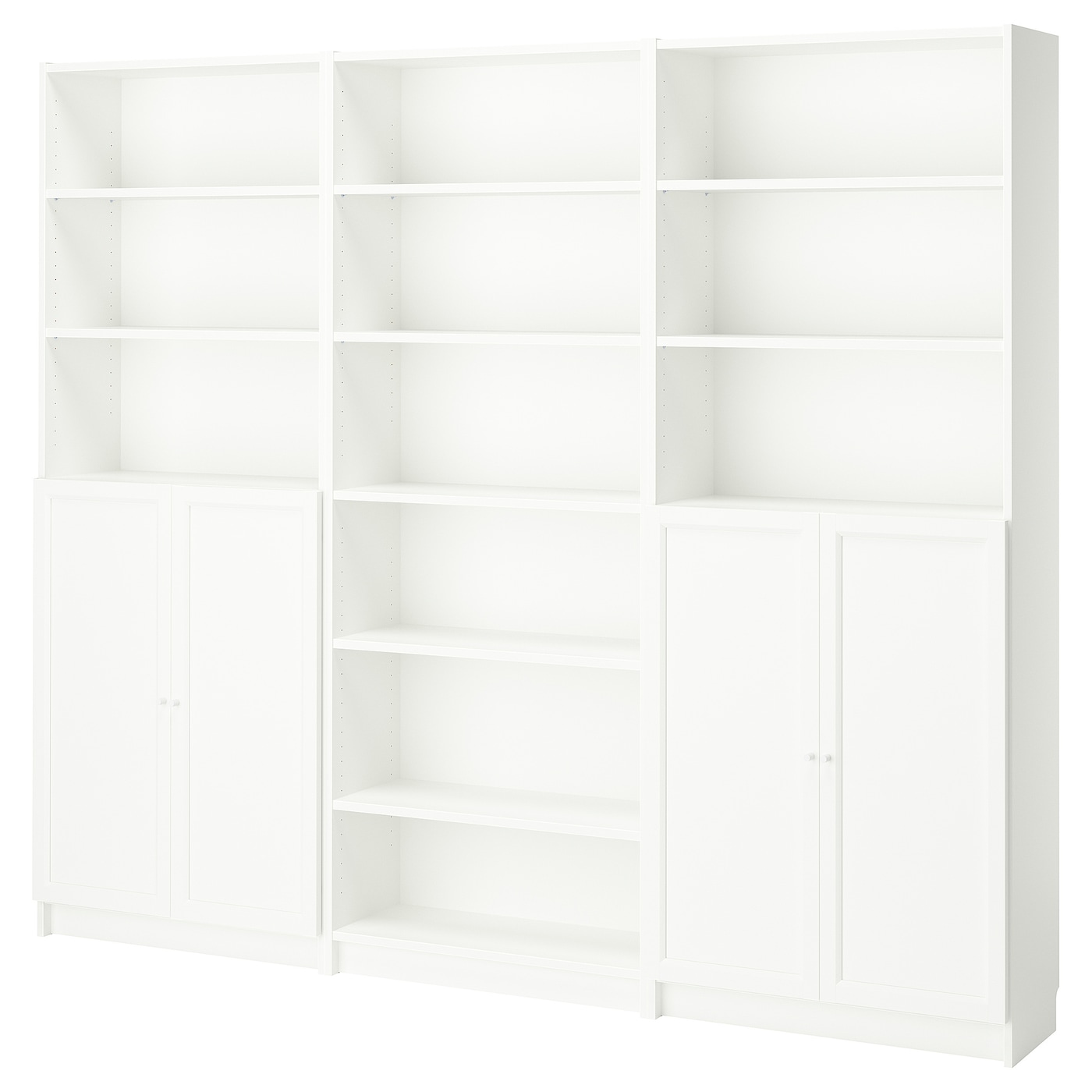 IKEA BILLY / OXBERG kombinacja regałowa z drzwiami, biały, 240x30x202 cm