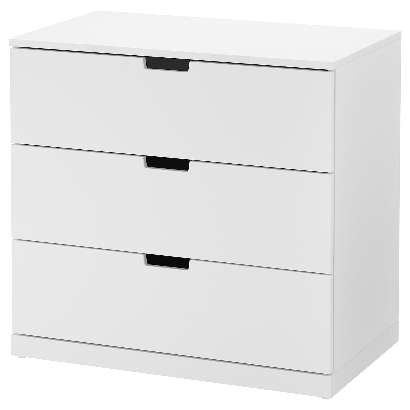 IKEA NORDLI komoda, 3 szuflady, biały, 80x76 cm