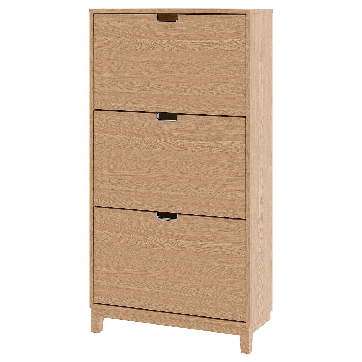 IKEA STÄLL szafka na buty, 3 przegrody, okl dęb, 79x29x148 cm