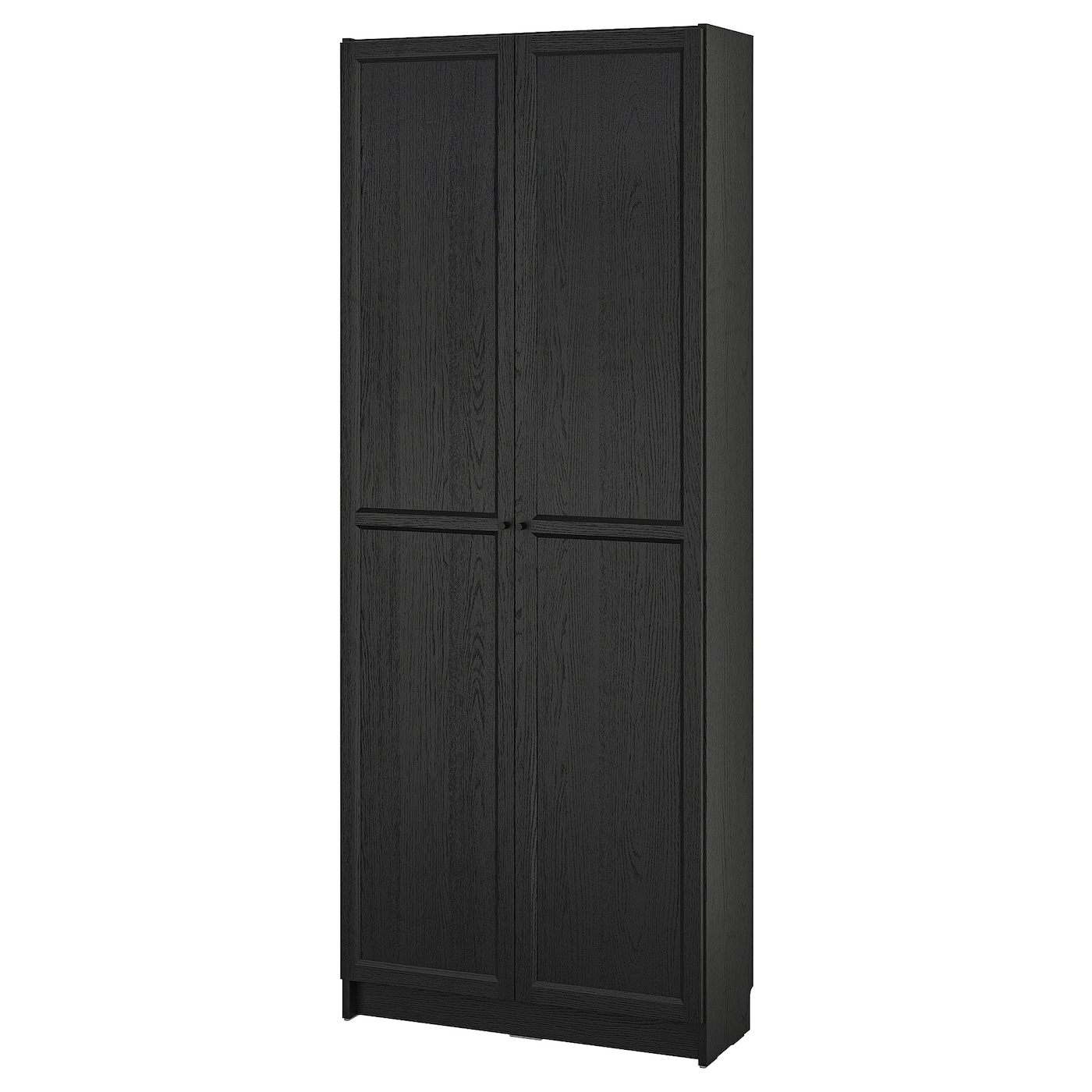 IKEA BILLY regał z drzwiami, czarny imit. dębu, 80x30x202 cm
