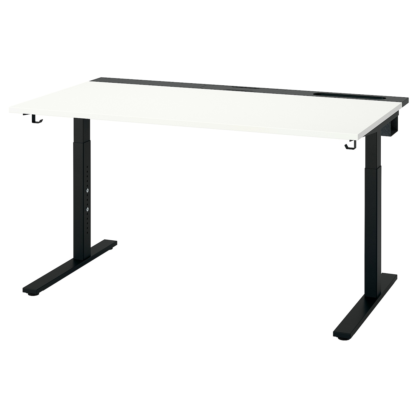 IKEA MITTZON biurko, biały/czarny, 140x80 cm