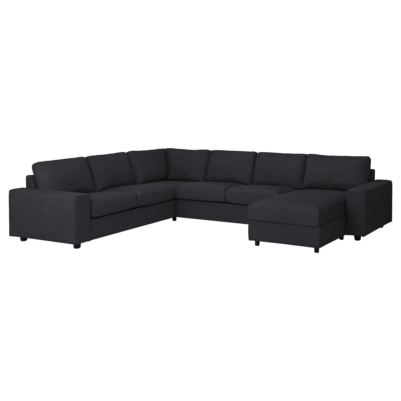 IKEA VIMLE narożna sofa 5o z szezl, z szerokimi podłokietnikami/Hillared antracyt, Wysokość z poduchami oparcia: 83 cm