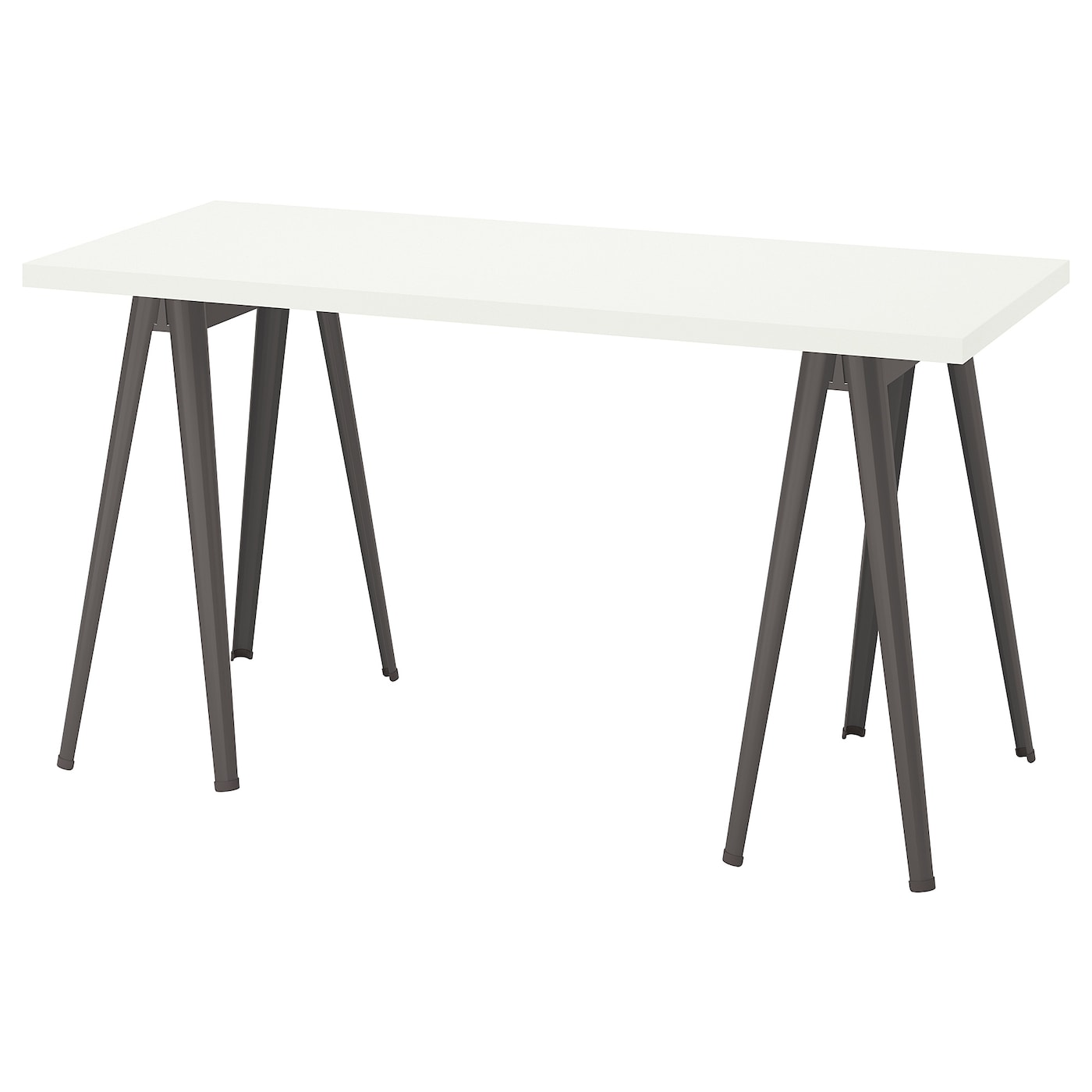 IKEA LAGKAPTEN / NÄRSPEL biurko, biały/ciemnoszary, 140x60 cm