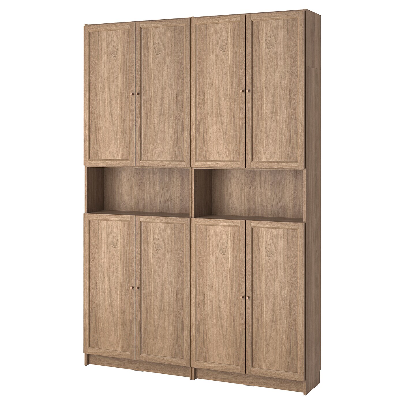 IKEA BILLY / OXBERG regał na książki z nadstawką/drzwi, imit. dębu, 160x30x237 cm