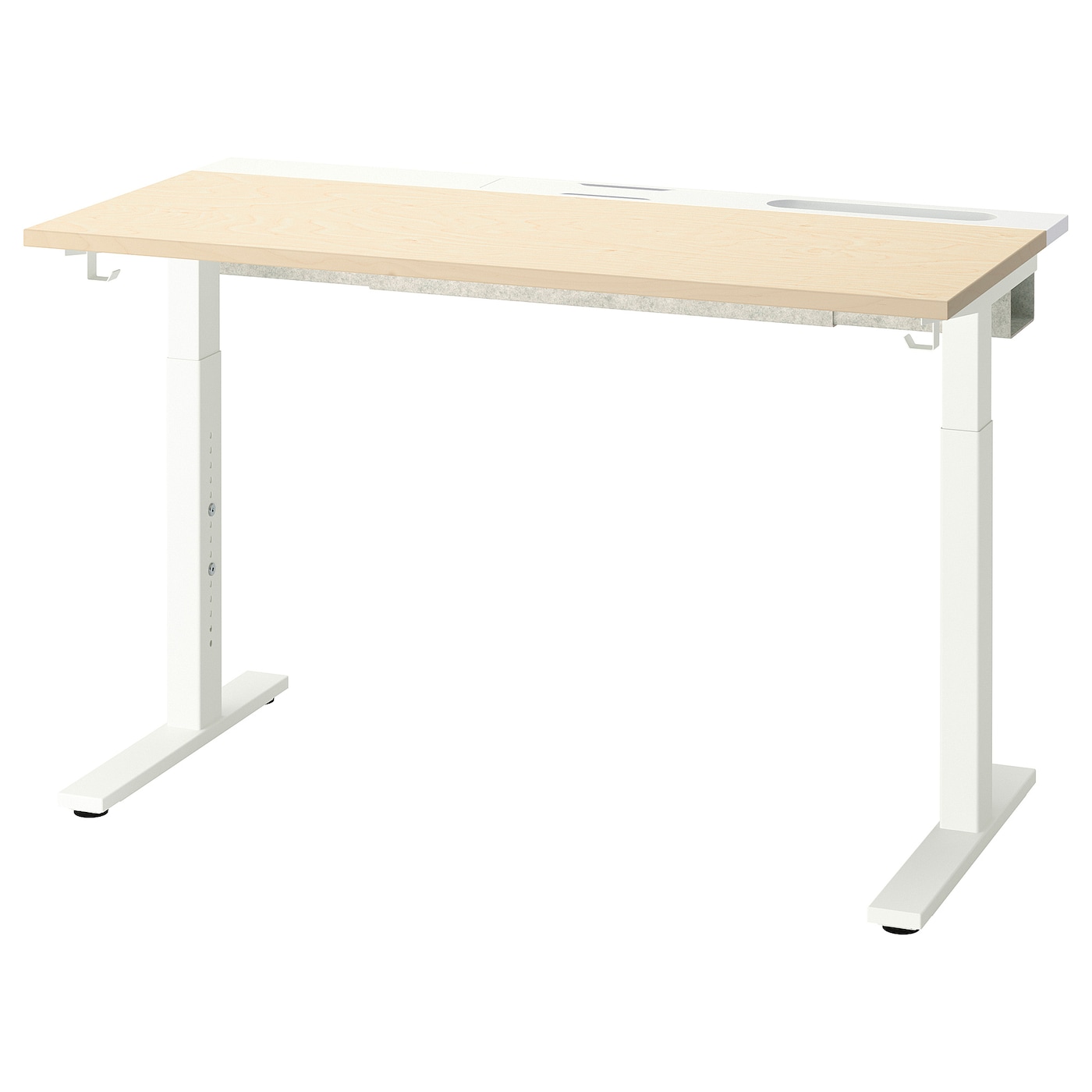 IKEA MITTZON biurko, okl brzoz/biały, 120x60 cm