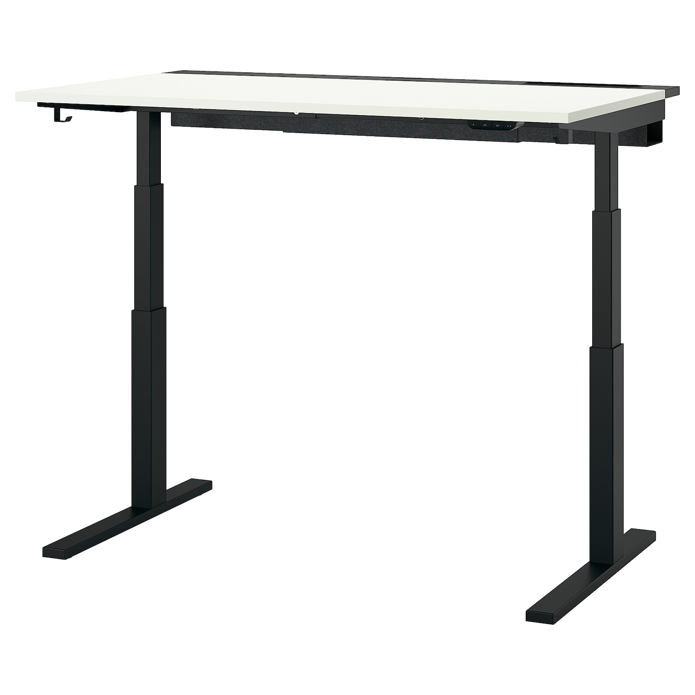 IKEA MITTZON biurko z regulacją wysokości, elektryczny biały/czarny, 140x80 cm