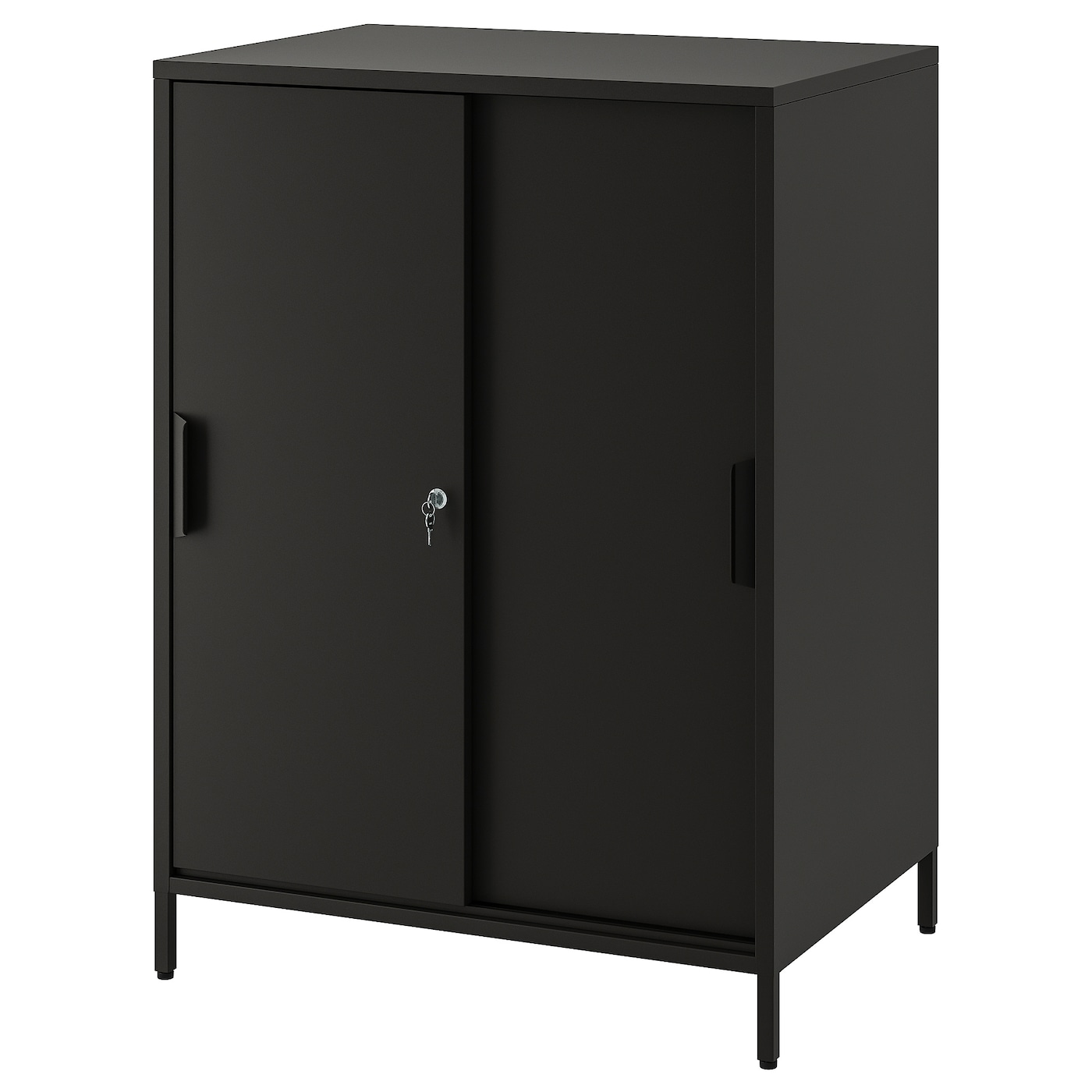 IKEA TROTTEN szafka z drzwiami przesuwnymi, antracyt, 80x55x110 cm
