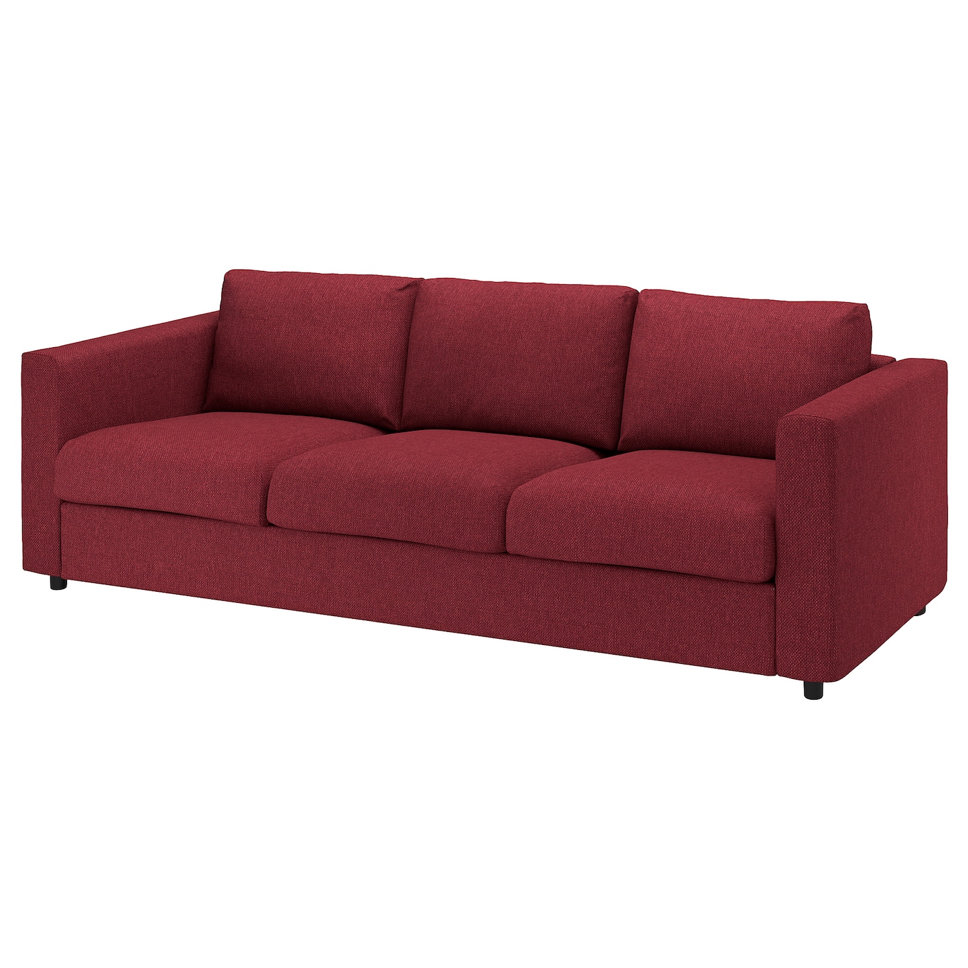 IKEA VIMLE sofa 3-osobowa, rozkładana, Lejde czerwony/brązowy, Wysokość łóżka: 53 cm