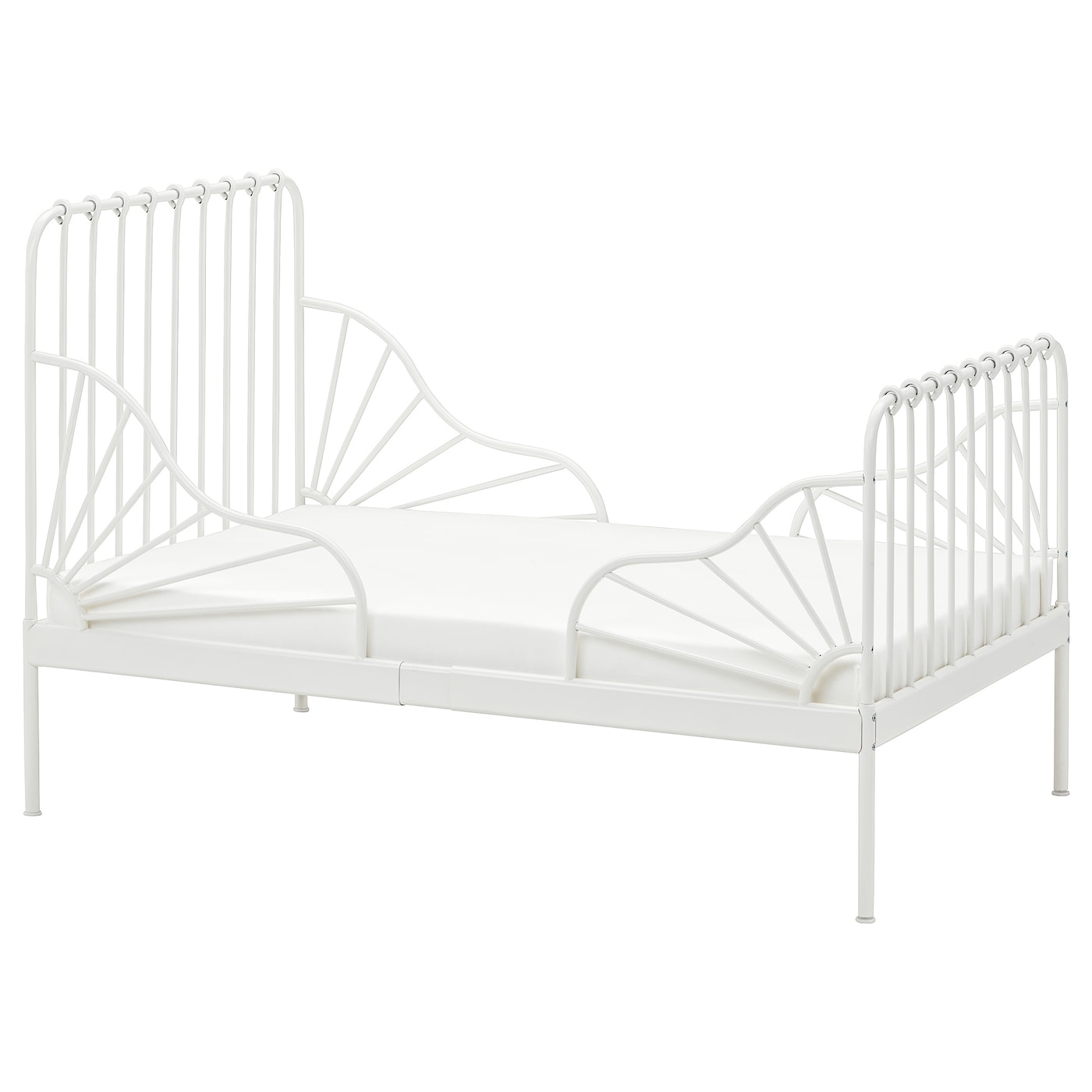 IKEA MINNEN rozsuwana rama łóżka i dno łóżka, biały, 80x200 cm