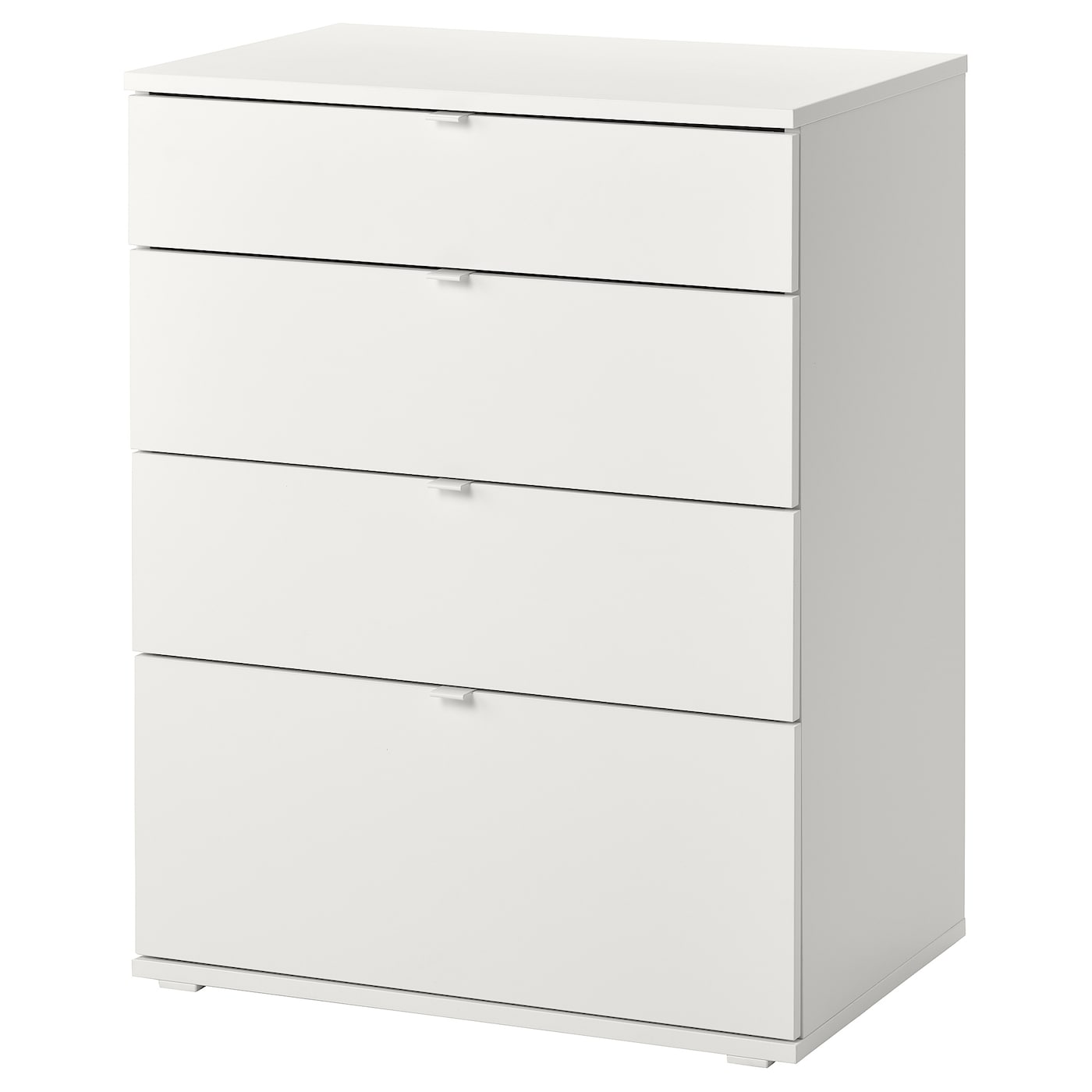 IKEA VIHALS komoda, 4 szuflady, biały/funkcja przymocuj/odblokuj, 70x47x90 cm