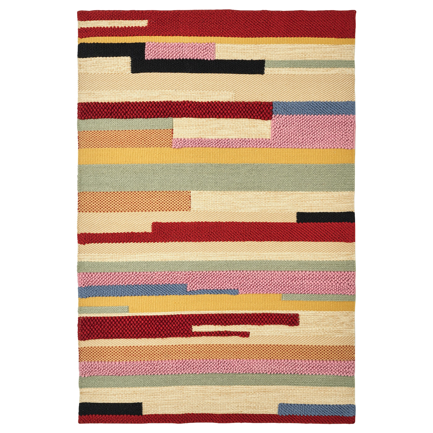 IKEA BRÖNDEN dywan z krótkim włosiem, wykonano ręcznie wielobarwny/czerwony, 170x240 cm