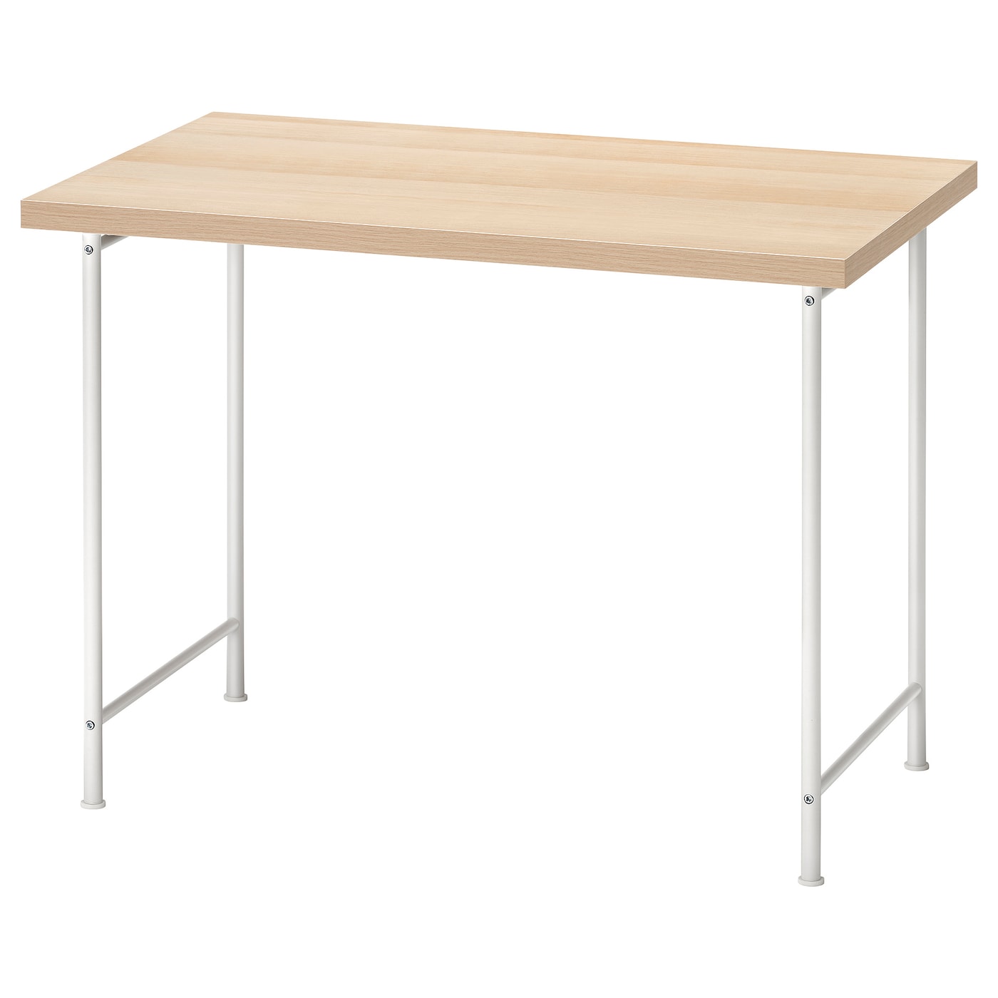 IKEA LINNMON / SPÄND biurko, imitacja dębu bejcowanego na biało/biały, 100x60 cm
