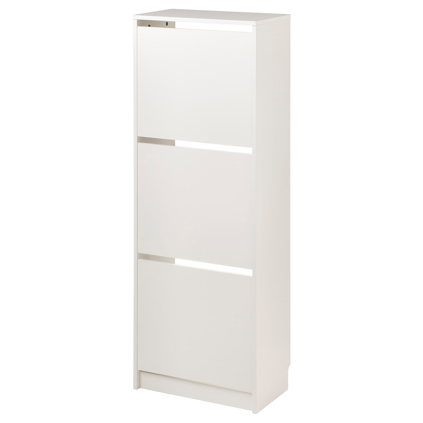 IKEA BISSA szafka na buty, 3 przegrody, biały, 49x28x135 cm