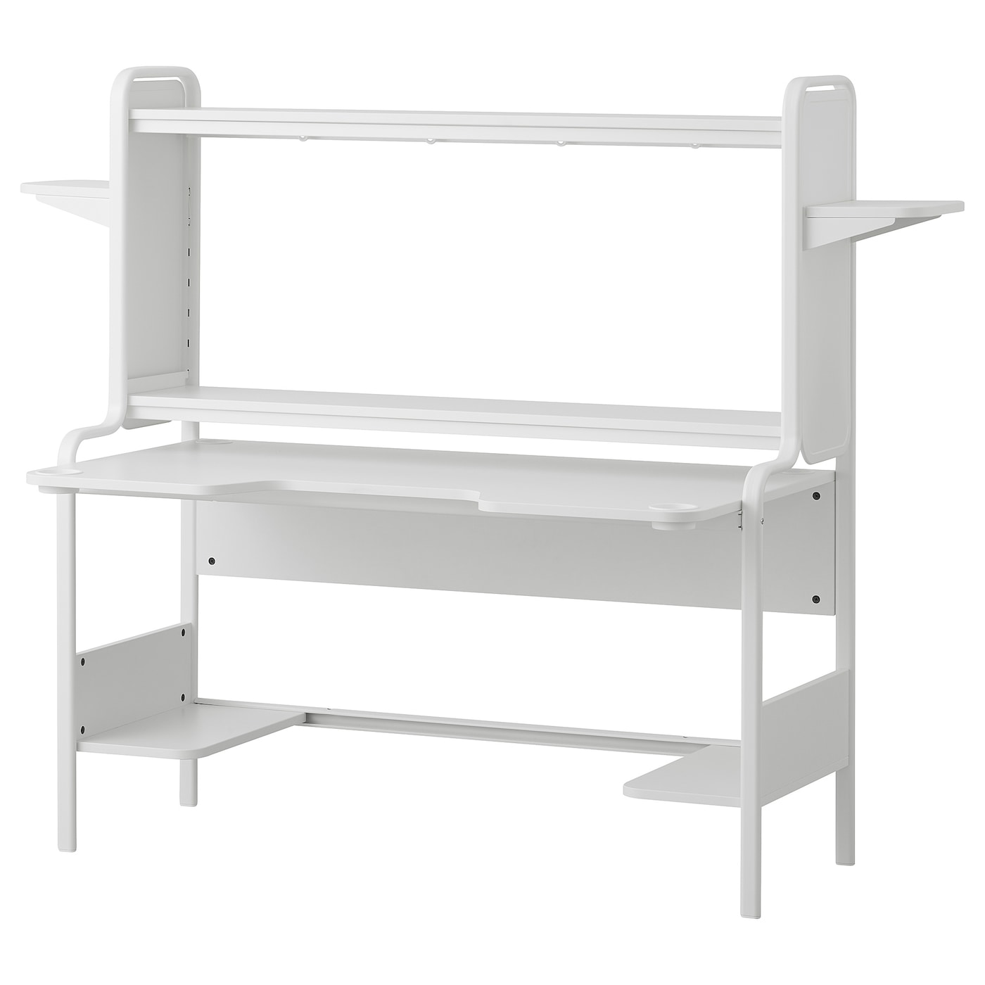 IKEA FREDDE biurko gamingowe, biały, 140/185x74x146 cm