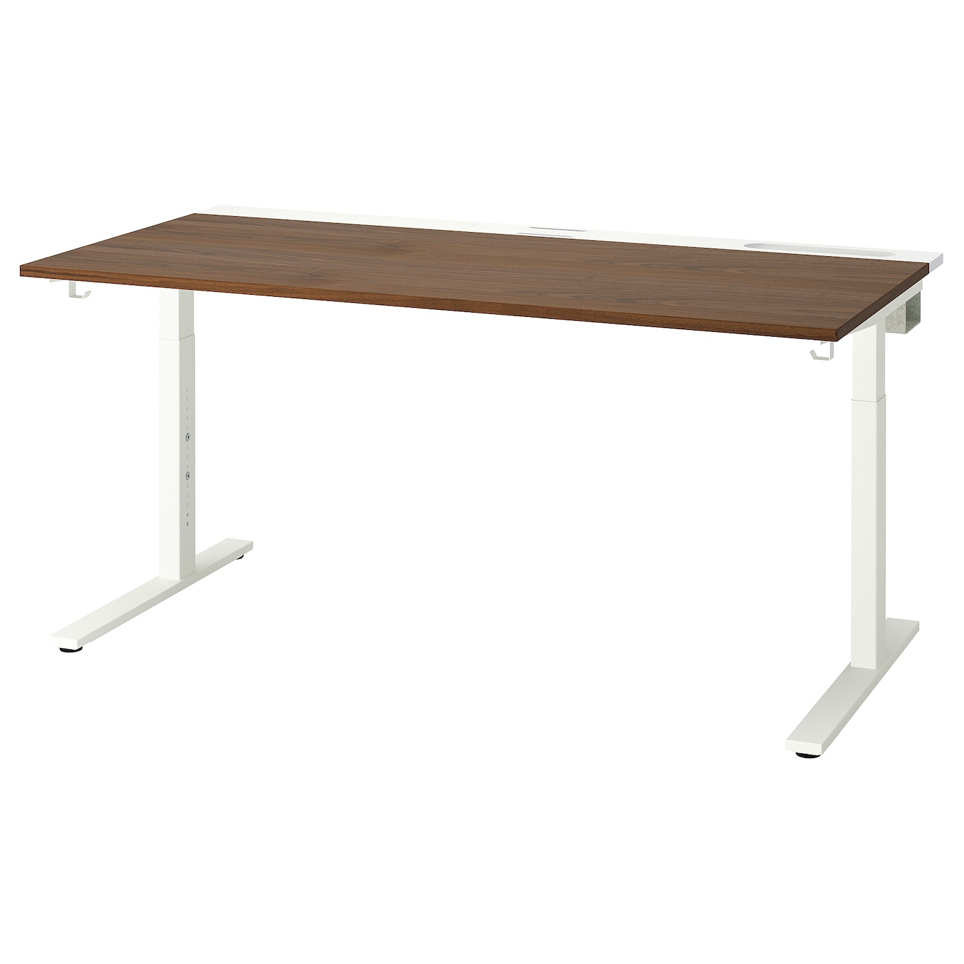 IKEA MITTZON biurko, okleina orzechowa biały, 160x80 cm