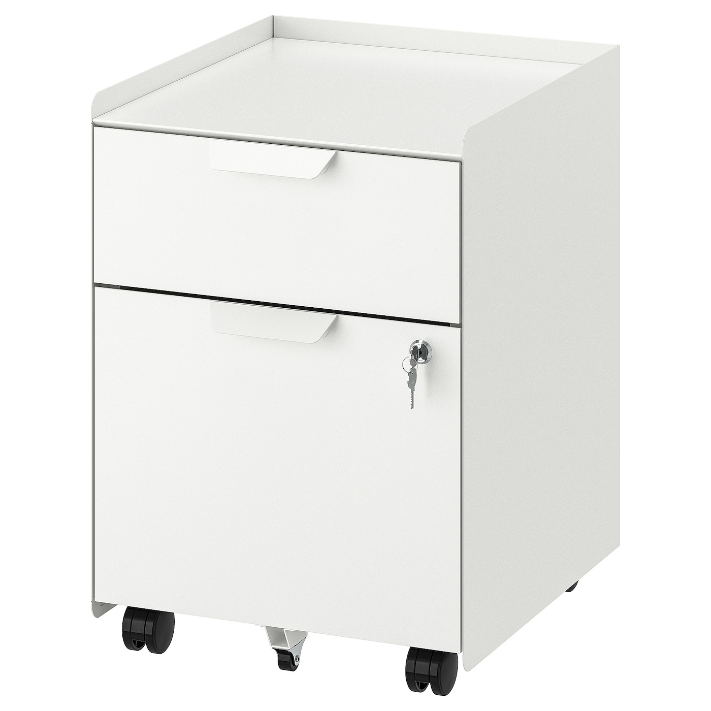 IKEA TROTTEN komoda na kółkach, 2 szuflady, biały, Szerokość: 40 cm
