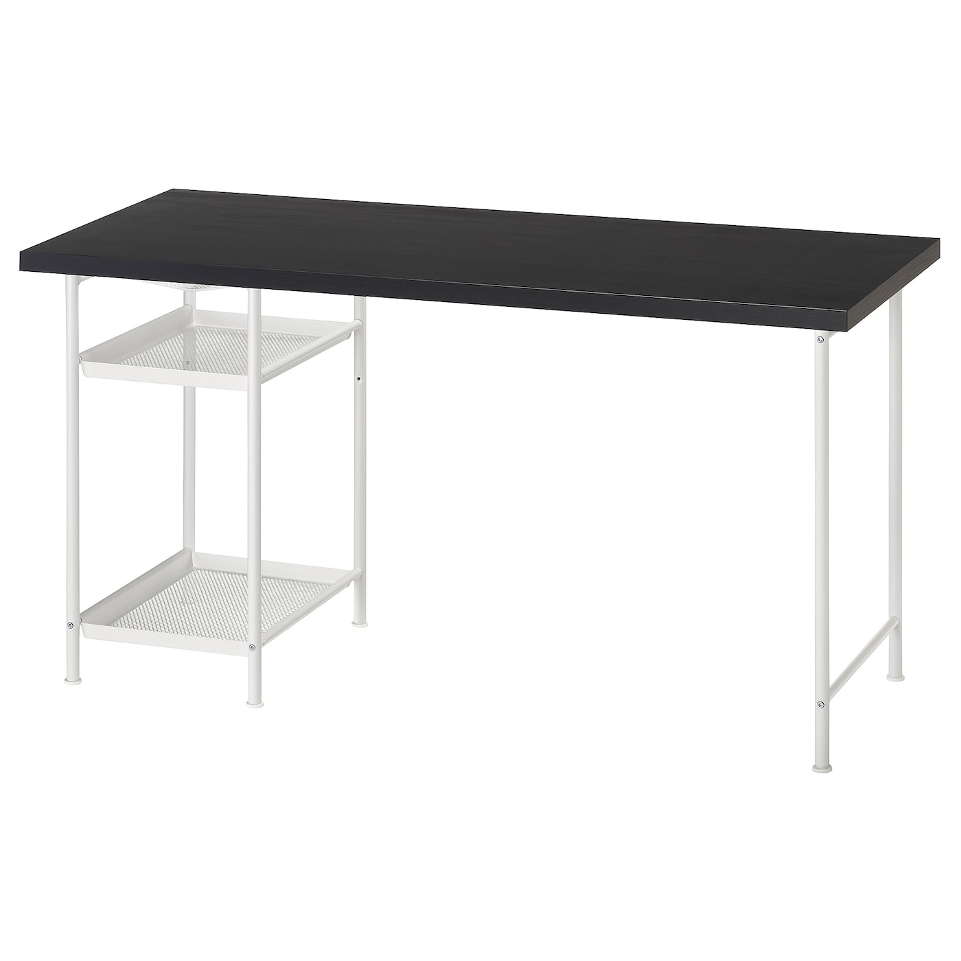 IKEA LAGKAPTEN / SPÄND biurko, czarnobrąz/biały, 140x60 cm