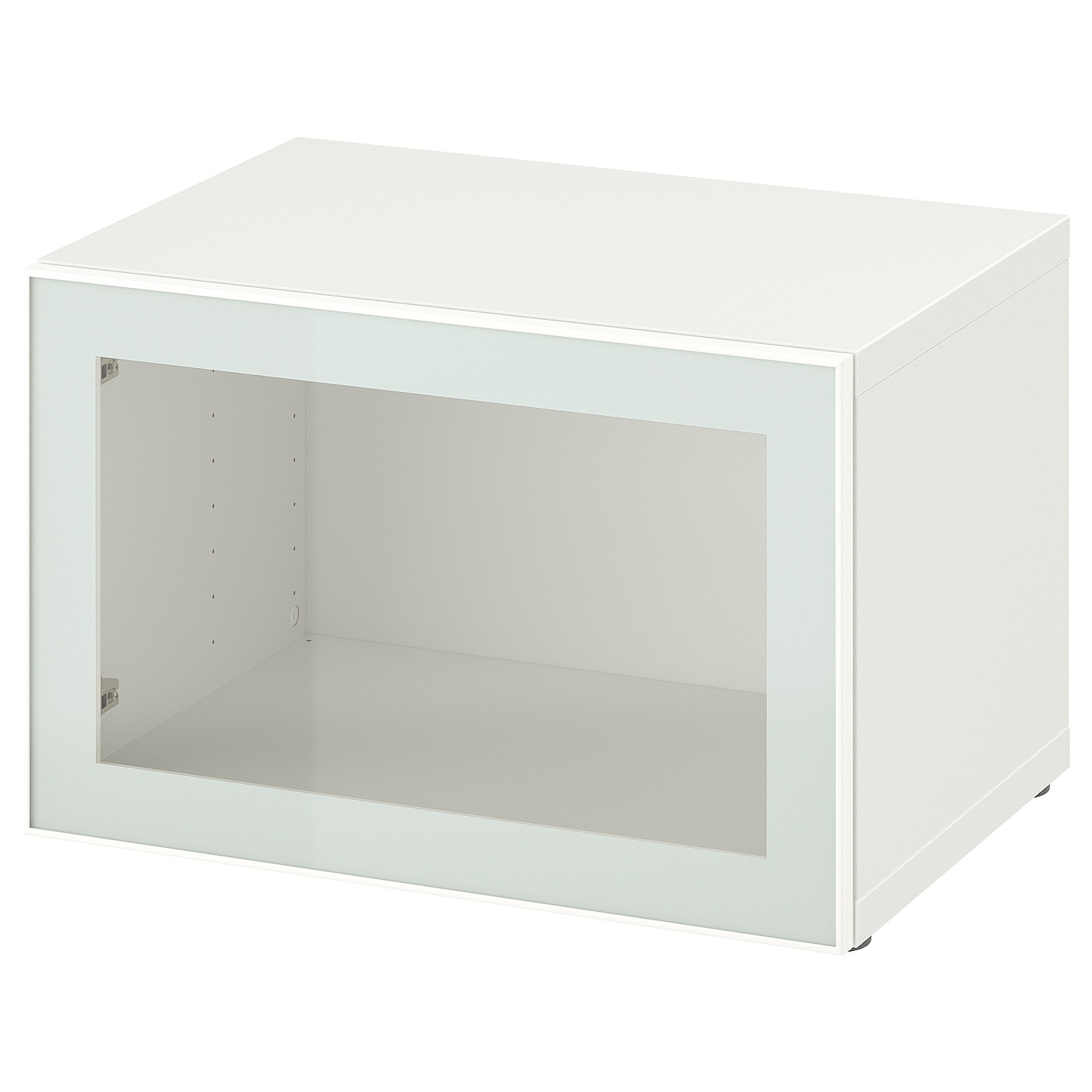 IKEA BESTÅ witryna, biały Glassvik/biel/jasna zieleń szkło bezbarwne, 60x42x38 cm