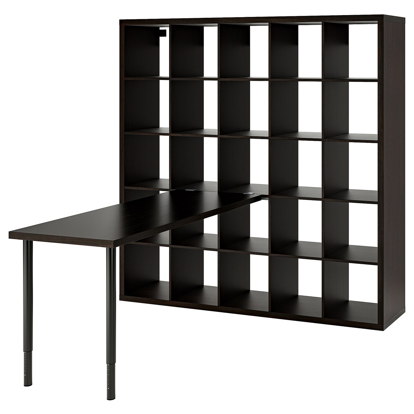 IKEA KALLAX / LAGKAPTEN biurko, czarny/czarnybrąz, 182x179x182 cm