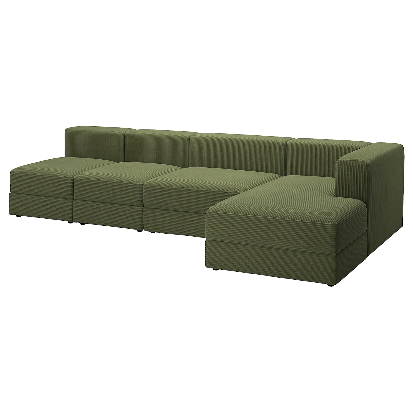 IKEA JÄTTEBO 4,5-os sofa modułowa z szezlongiem, prawy/Samsala ciemny żółto-zielony, Szerokość: 330 cm