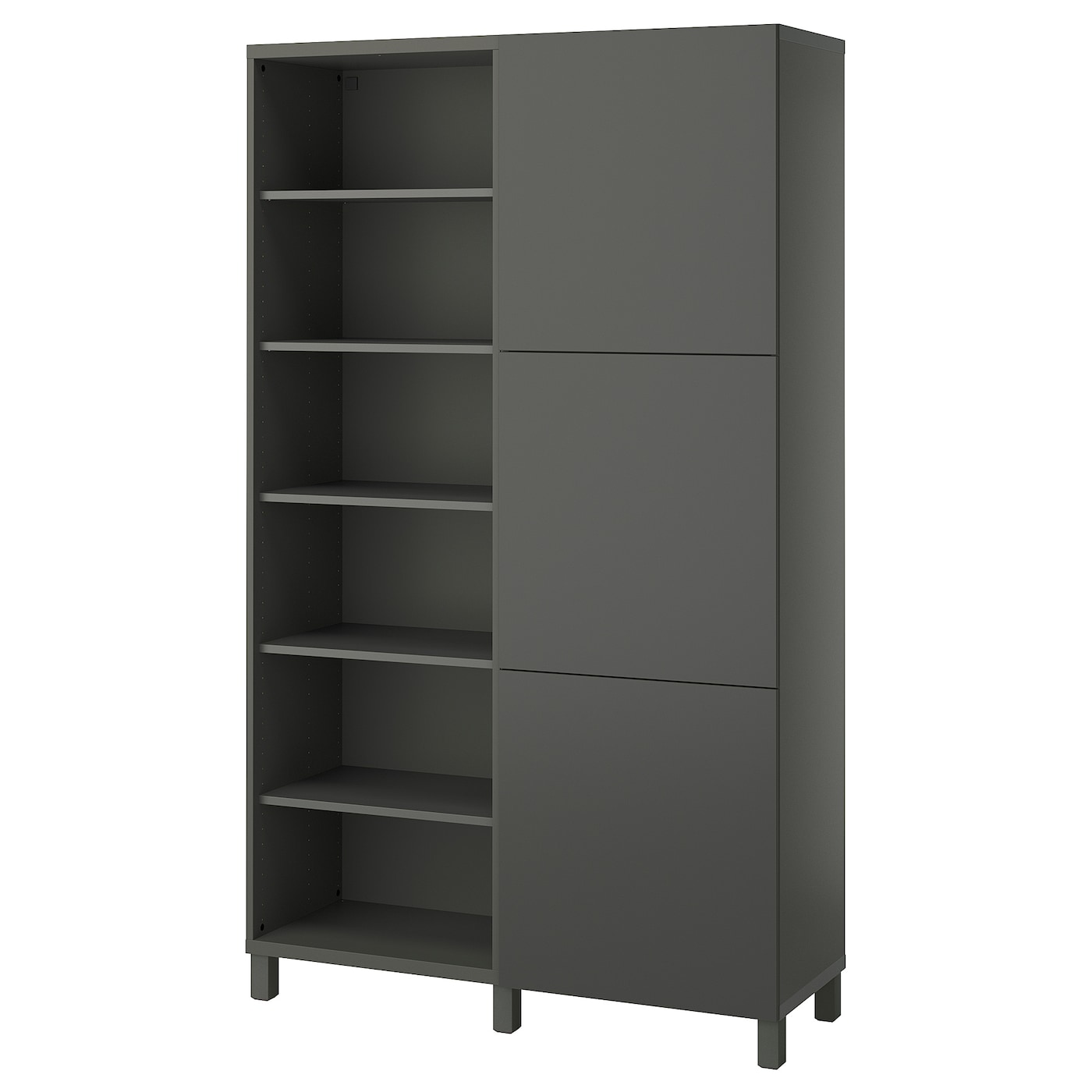 IKEA BESTÅ kombinacja z drzwiami, ciemnoszary/Lappviken/Stubbarp ciemnoszary, 120x42x202 cm