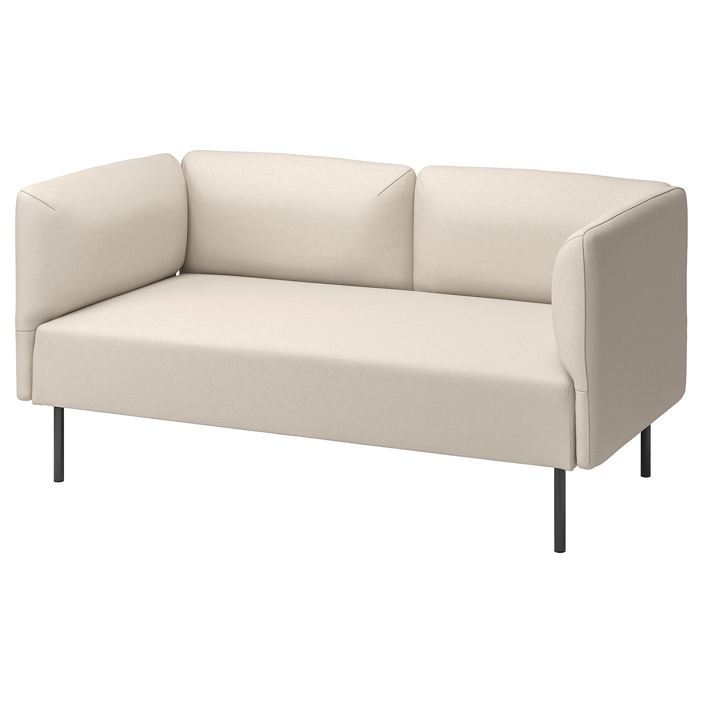 IKEA LILLEHEM Sofa modułowa, 2-osobowa, Vissle/beżowy metal, Głębokość: 76 cm