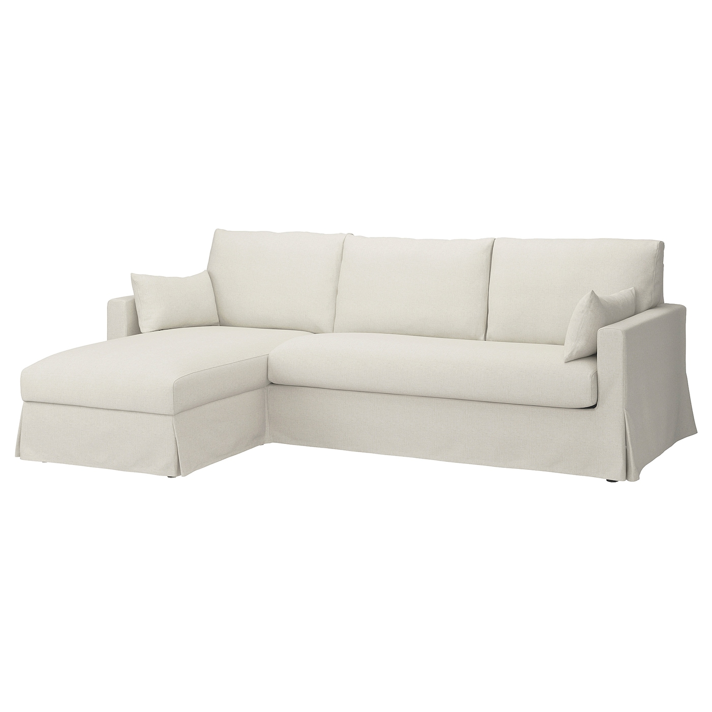 IKEA HYLTARP sofa 3o z szezlongiem, lewy, Gransel naturalny, Wysokość z poduchami oparcia: 91 cm