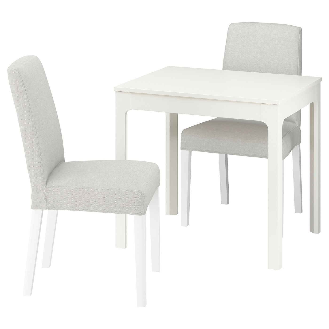IKEA EKEDALEN / BERGMUND stół i 2 krzesła, biały/Orsta jasnoszary biały, 80/120 cm
