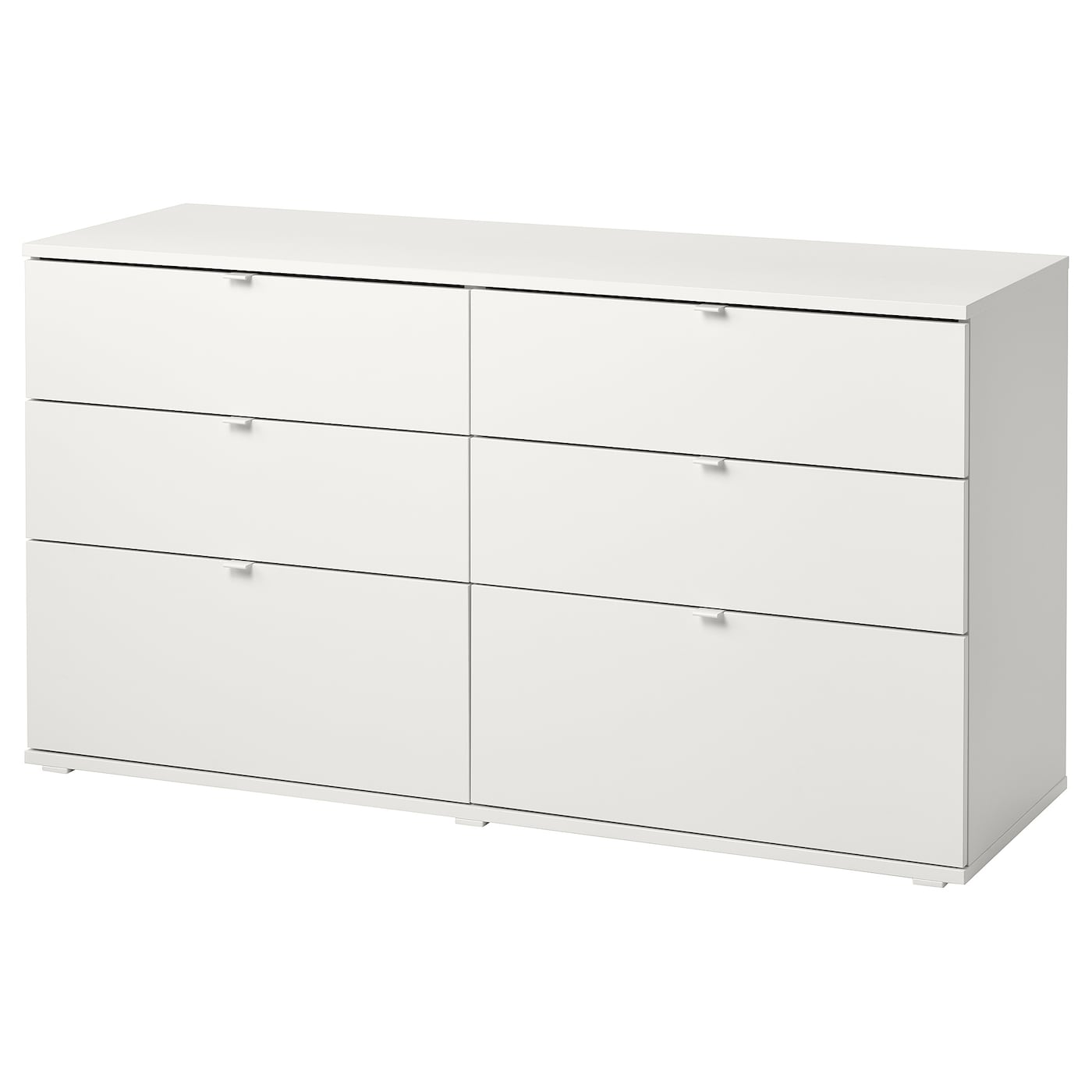 IKEA VIHALS komoda, 6 szuflad, biały/funkcja przymocuj/odblokuj, 140x47x75 cm