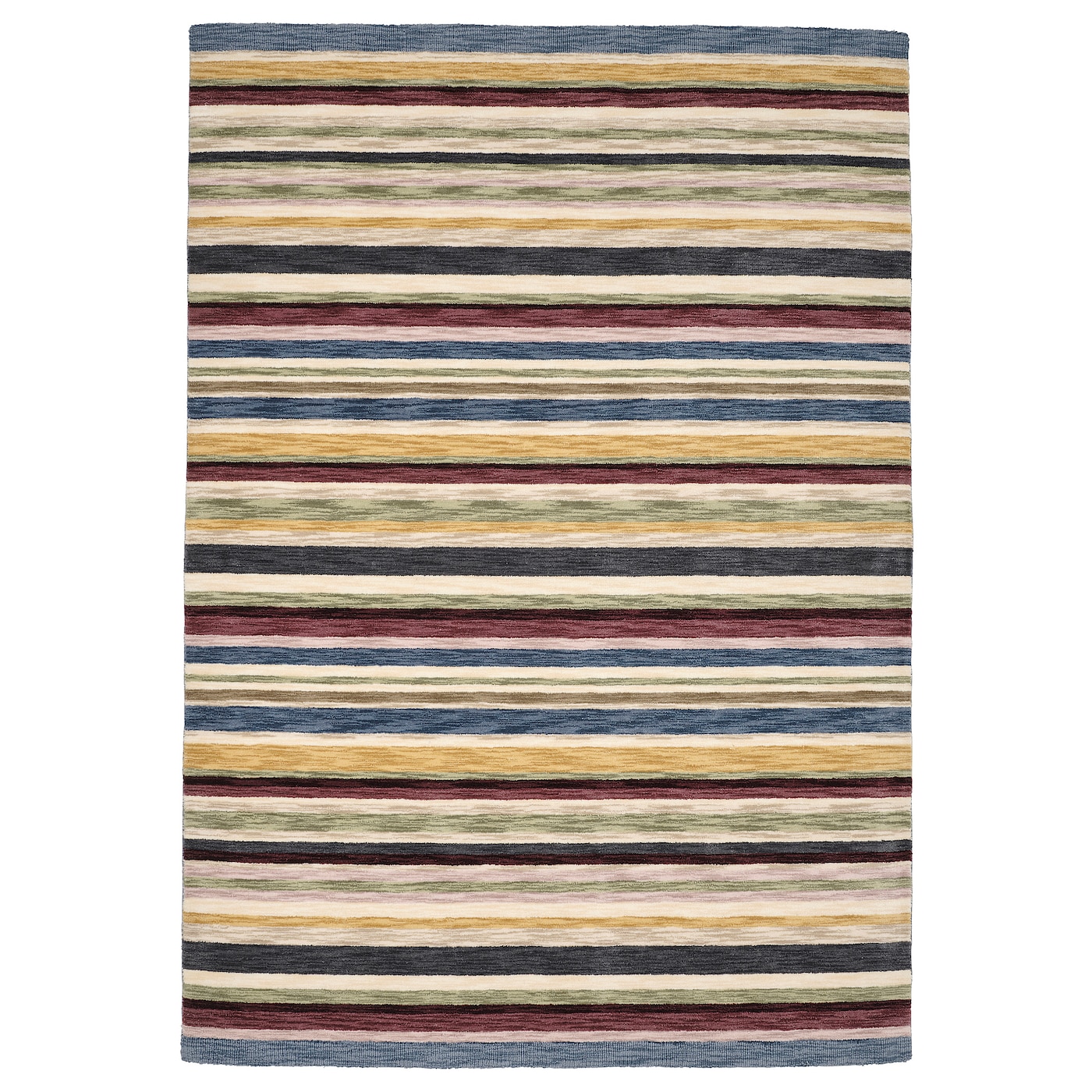 IKEA ELLJUSSPÅR dywan z krótkim włosiem, wielobarwny/w paski wykonano ręcznie, 170x240 cm