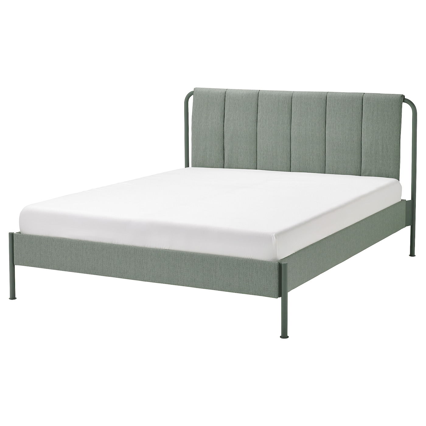 IKEA TÄLLÅSEN tapicerowana rama łóżka, Kulsta szarozielony, 160x200 cm
