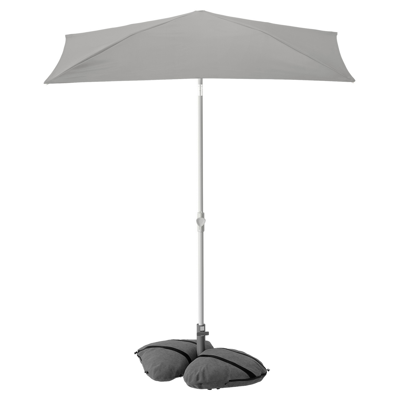 IKEA LILLEÖ / IGGÖN parasol z podstawą, szary/ciemnoszary, 150x100 cm