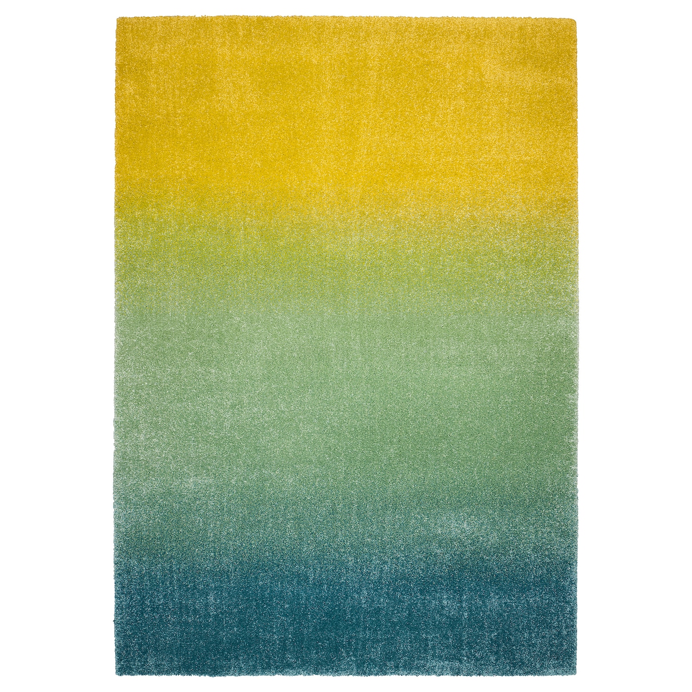 IKEA HOTELLRUM dywan z długim włosiem, niebieski/zielony żółty, 133x195 cm