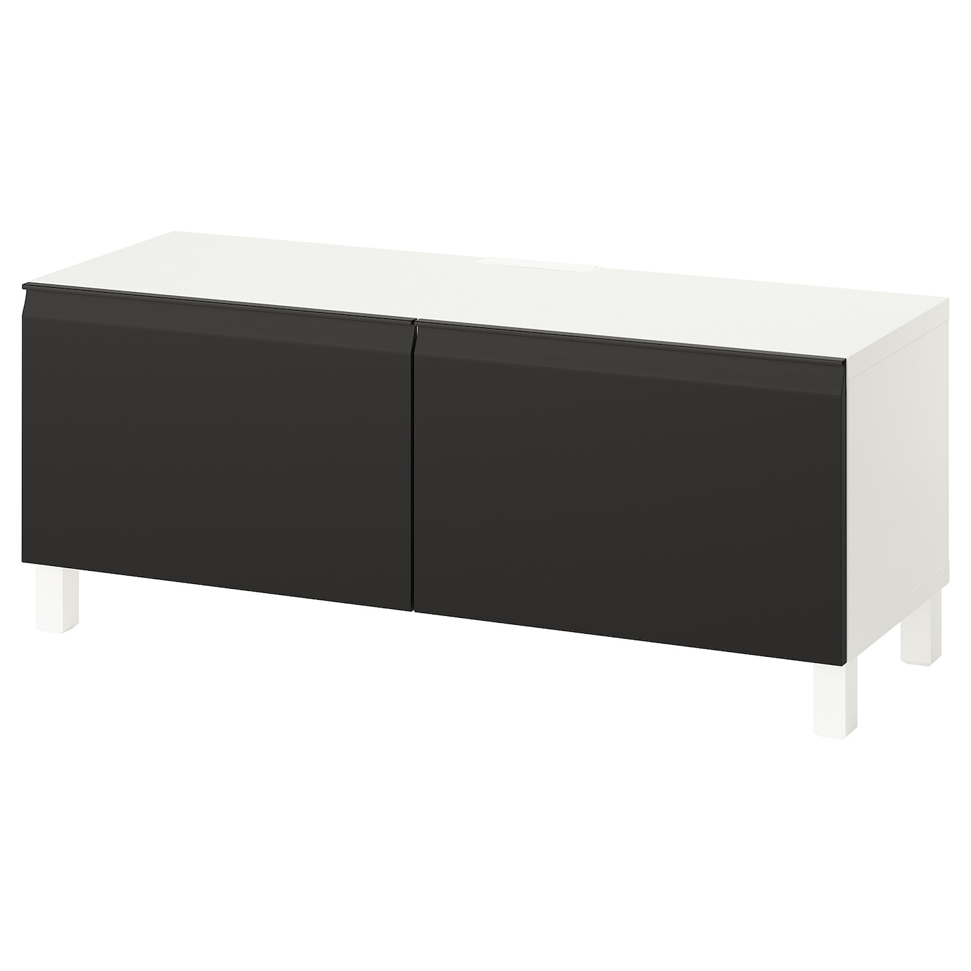 IKEA BESTÅ ława TV z drzwiami, biały/Hammarsmed/Stubbarp antracyt, 120x42x48 cm
