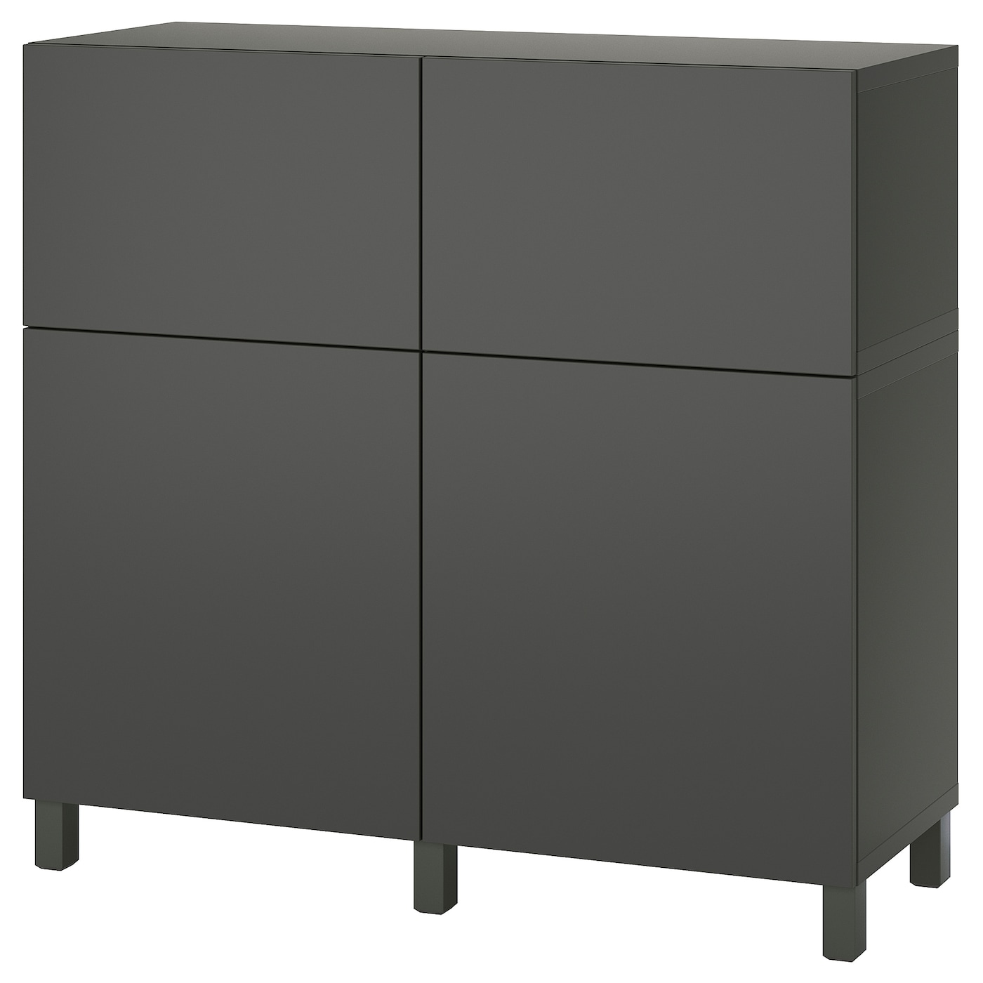 IKEA BESTÅ kombinacja regałowa z drzw/szuf, ciemnoszary/Lappviken/Stubbarp ciemnoszary, 120x42x112 cm