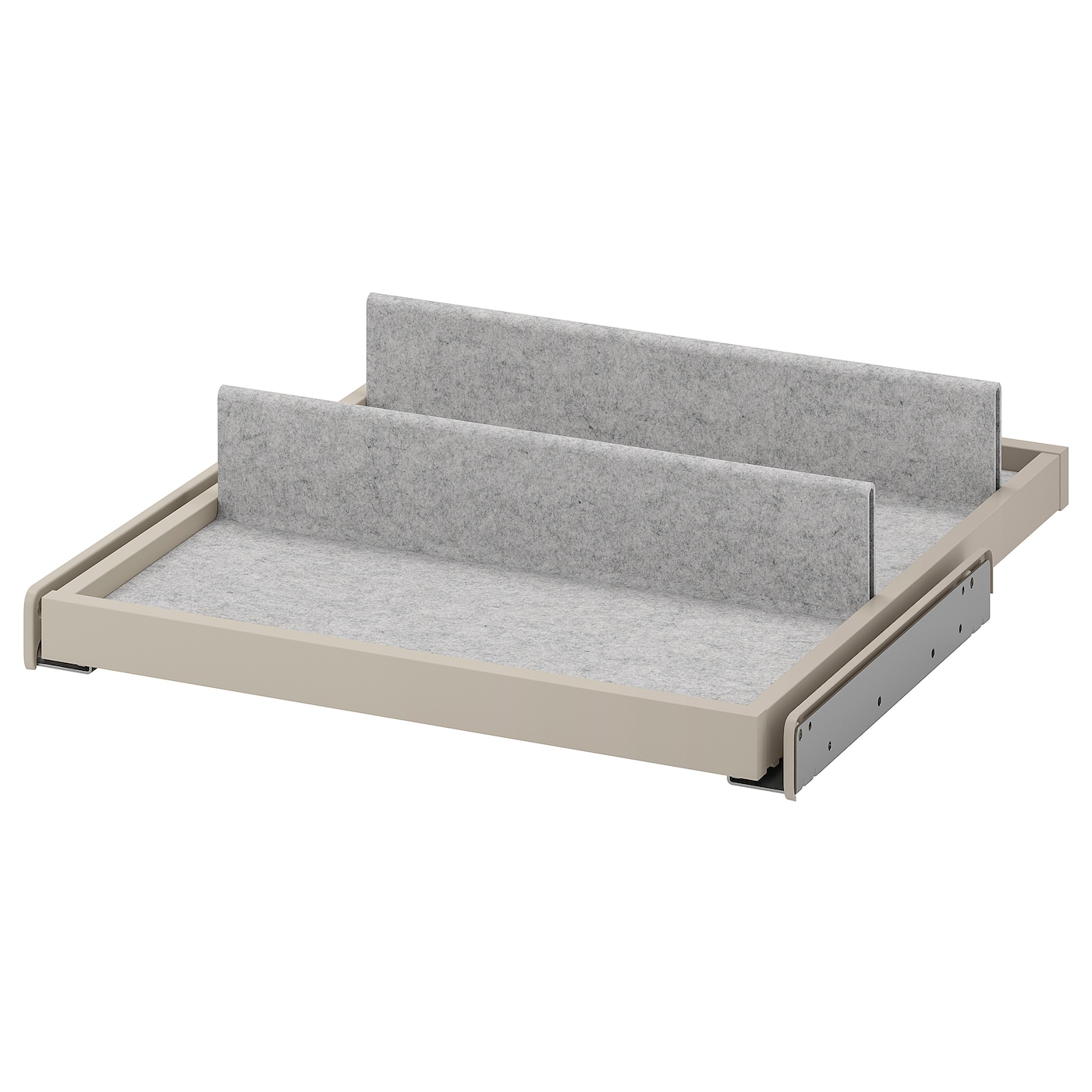 IKEA KOMPLEMENT wysuwana taca z wkładem na buty, szarobeżowy/jasnoszary, 50x58 cm