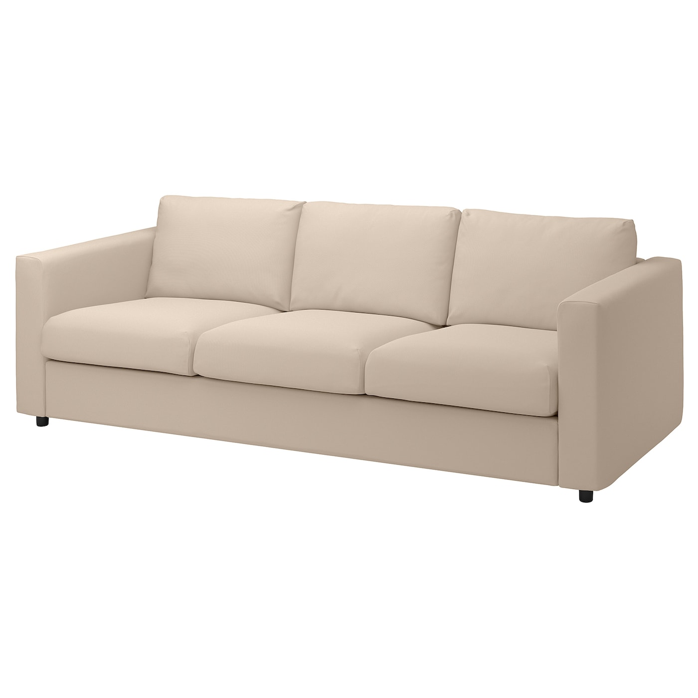 IKEA VIMLE sofa 3-osobowa, Hallarp beżowy, Wysokość z poduchami oparcia: 83 cm
