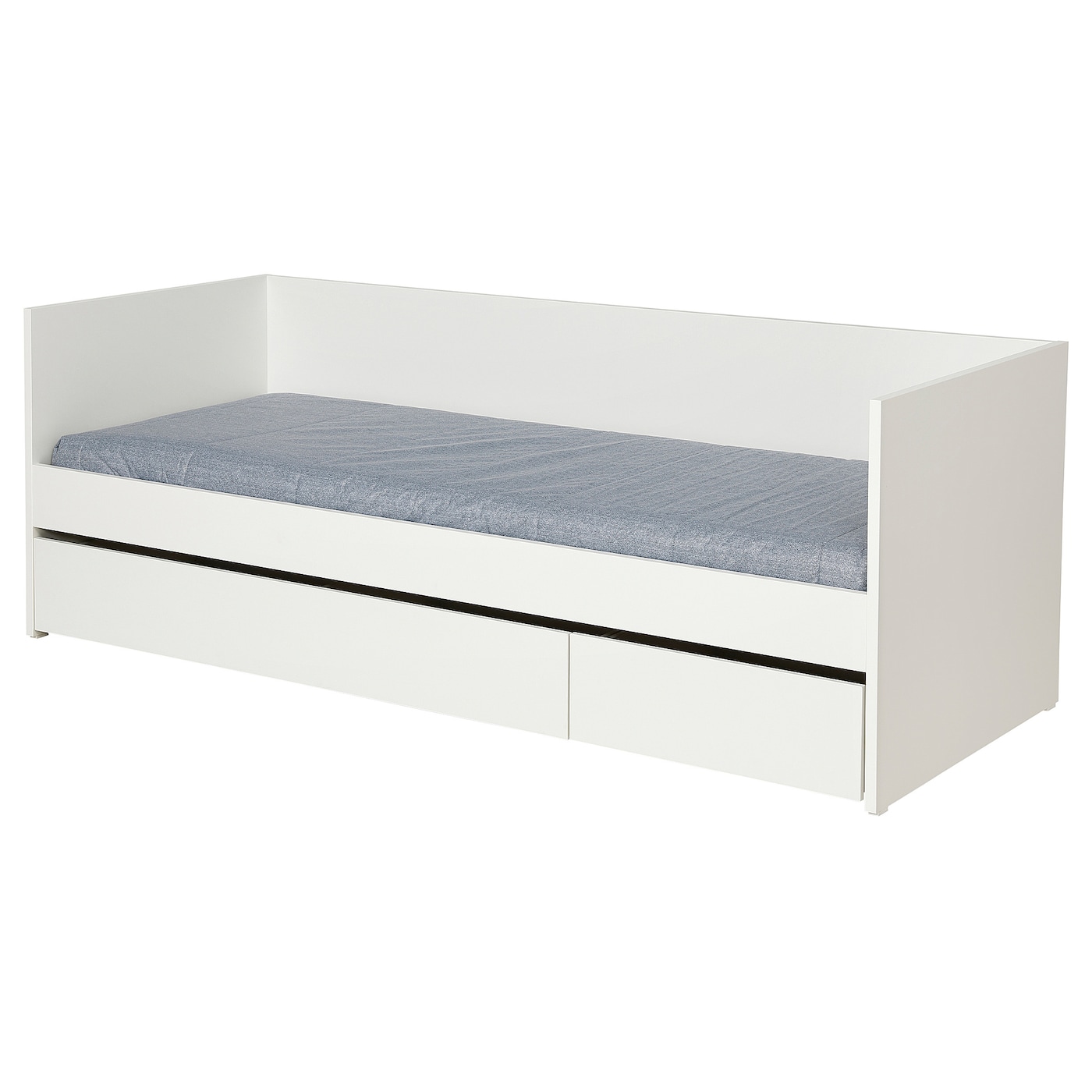 IKEA VIHALS leżanka z szufladami/1 materac, biały/Ågotnes twardy, 80x200 cm