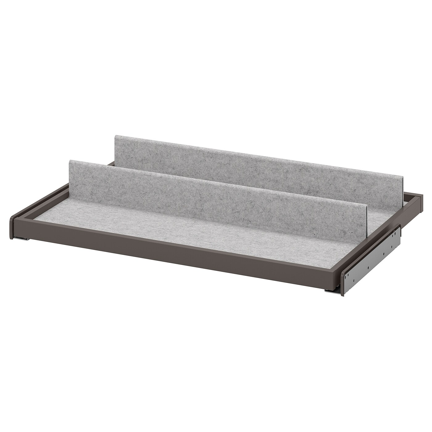 IKEA KOMPLEMENT wysuwana taca z wkładem na buty, ciemnoszary/jasnoszary, 75x58 cm