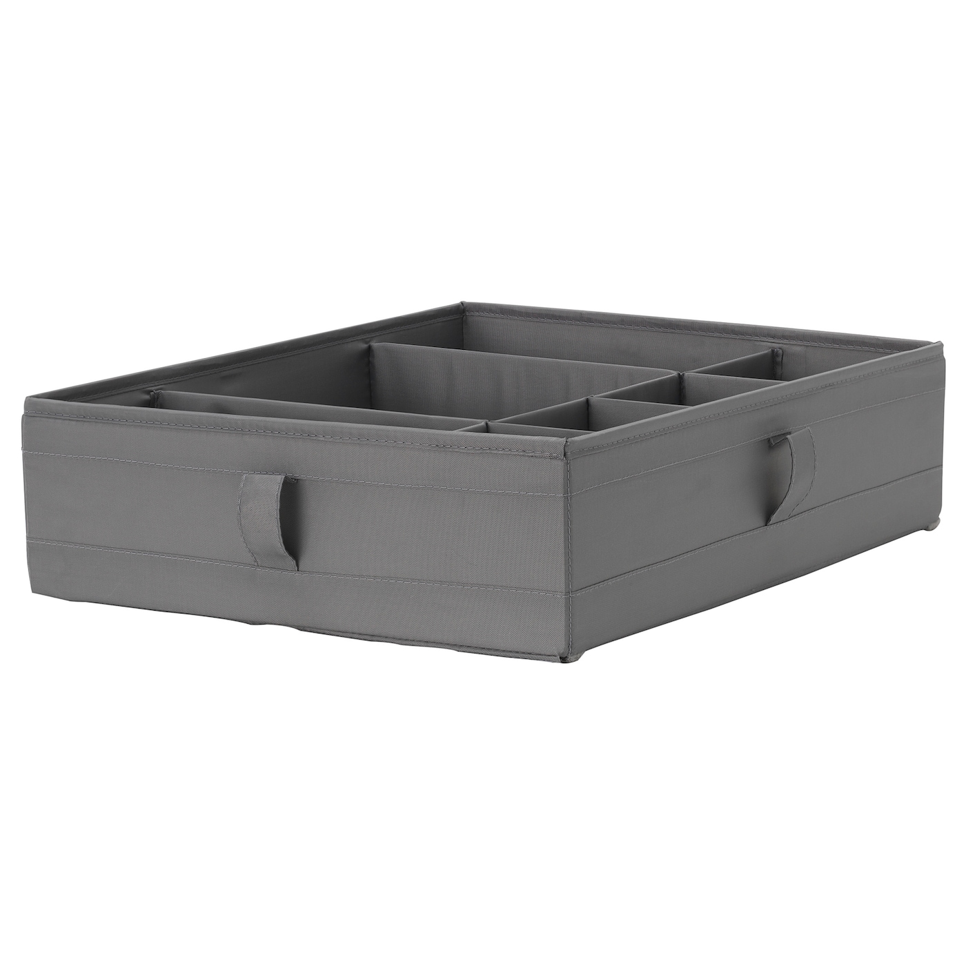 IKEA SKUBB pudełko z przegrodami, ciemnoszary, 44x34x11 cm