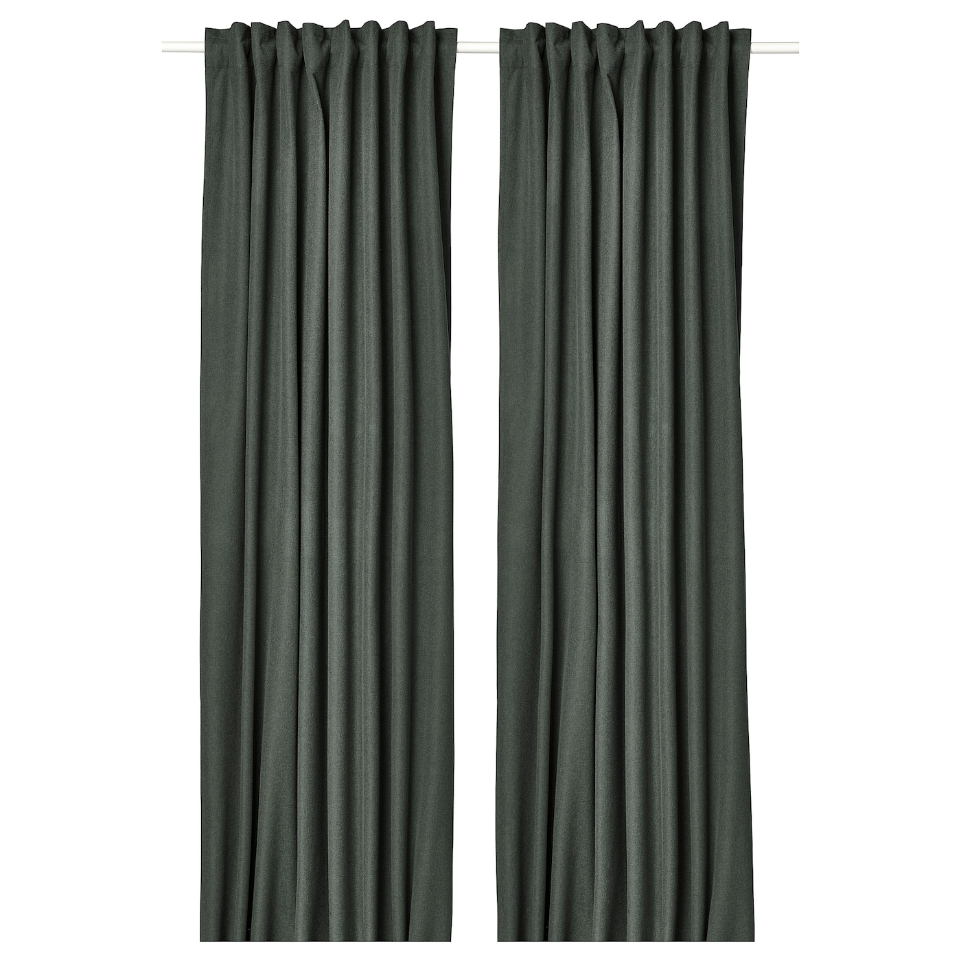 IKEA ROSENMANDEL zasłony zaciemniające, para, ciemnozielony/na taśmie, 135x300 cm