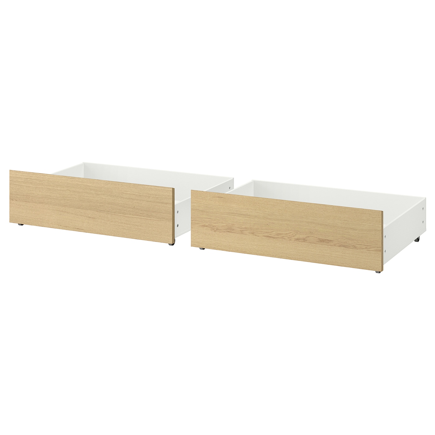 IKEA MALM Pojemnik na pościel, okleina dębowa bejcowana na biało, 200 cm