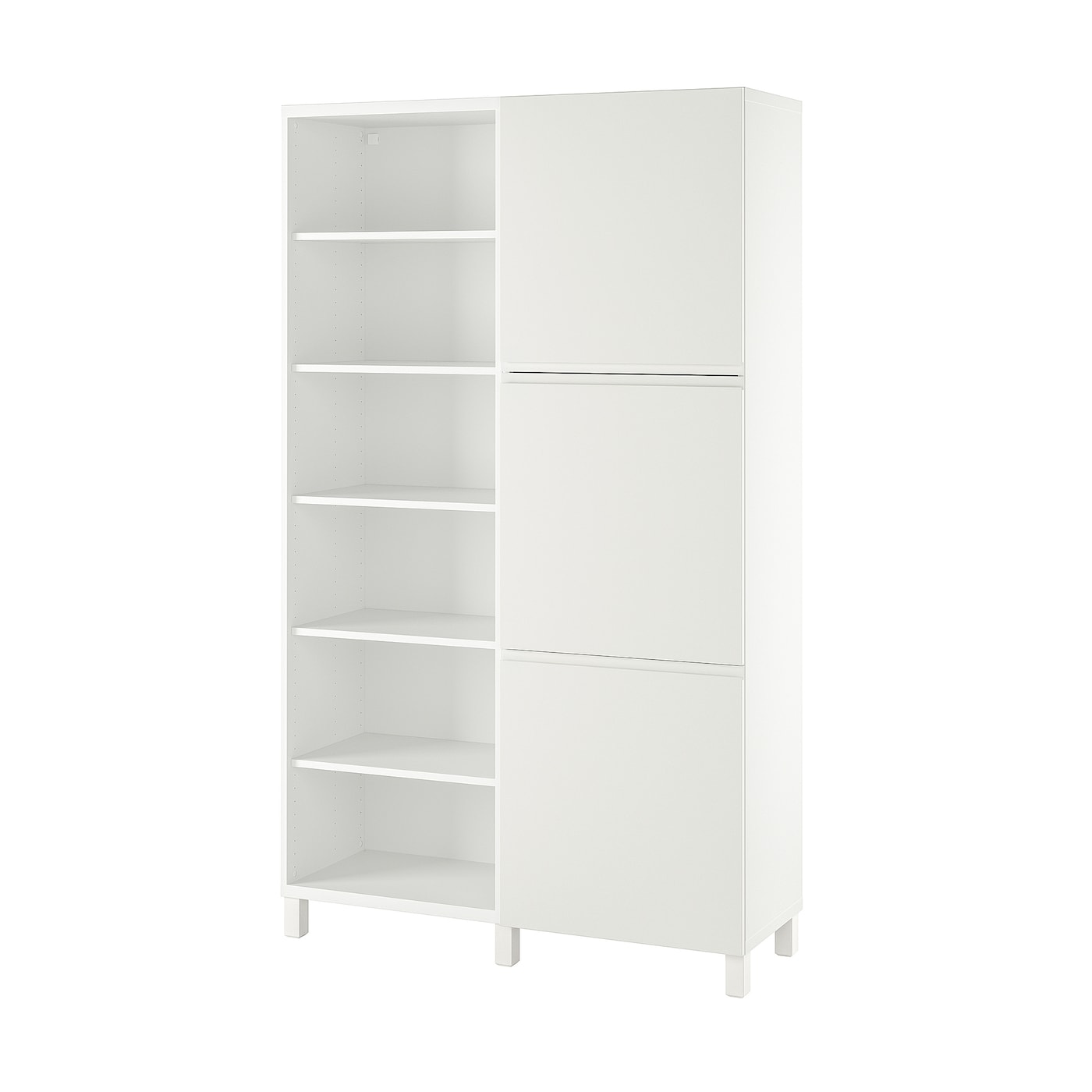 IKEA BESTÅ kombinacja z drzwiami, biały/Västerviken biały, 120x42x202 cm