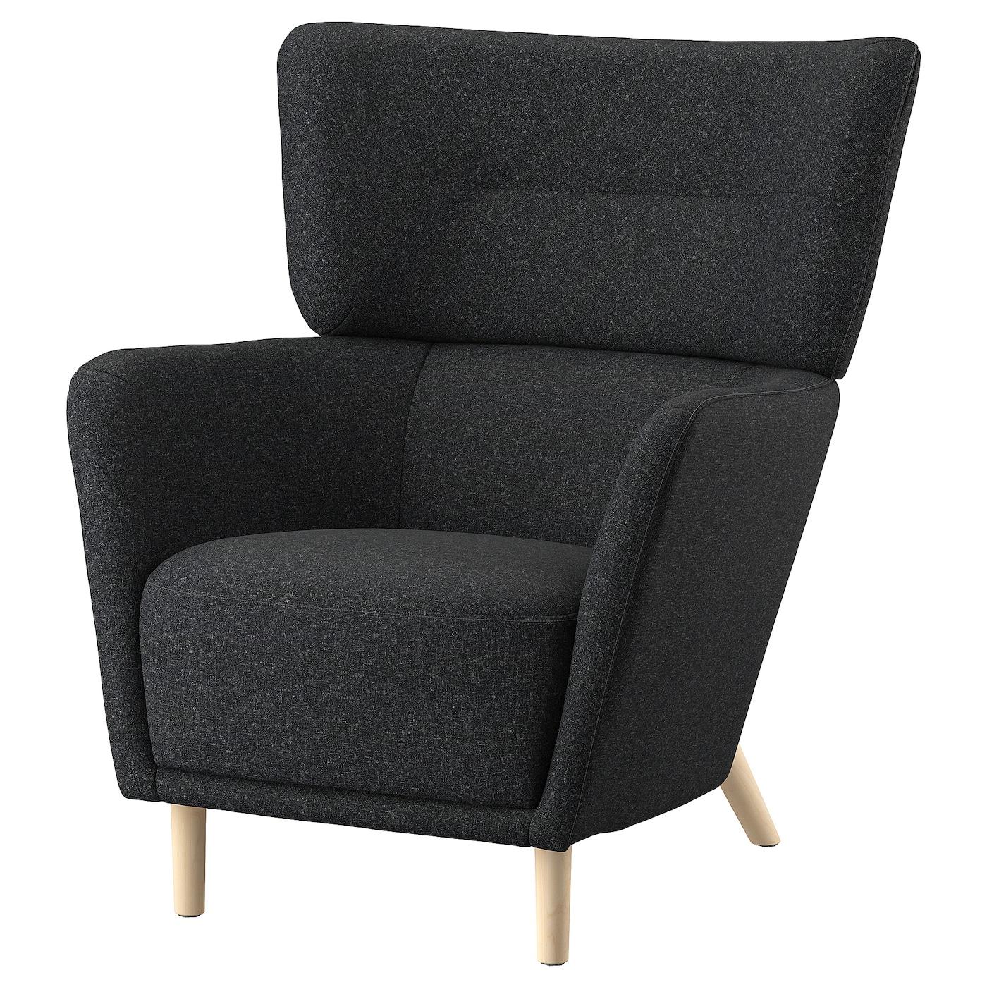 IKEA OSKARSHAMN fotel uszak, Gunnared czarnoszary, Głębokość: 86 cm